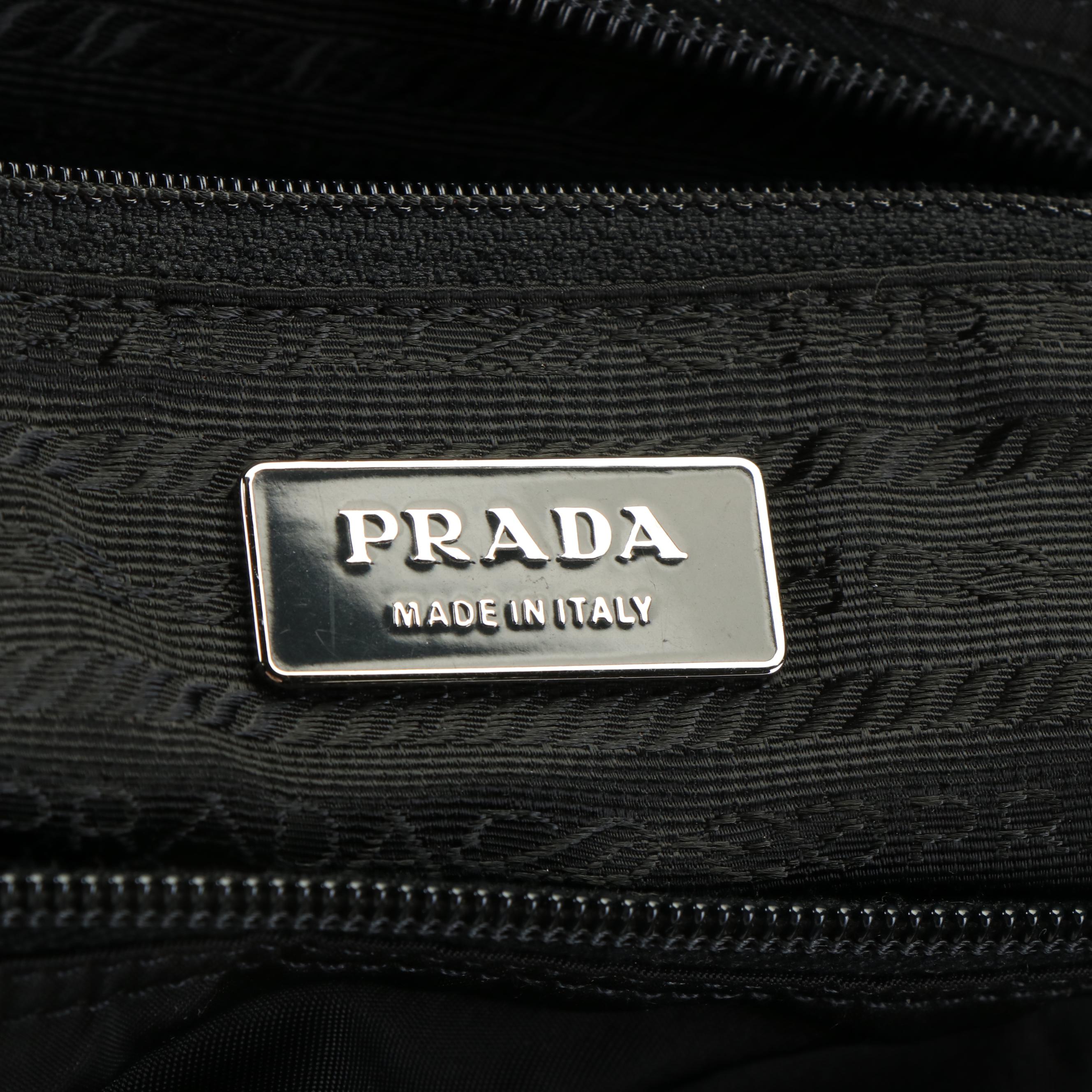 Prada Triangle Logo Tessuto Black Nylon Shoulder Bag