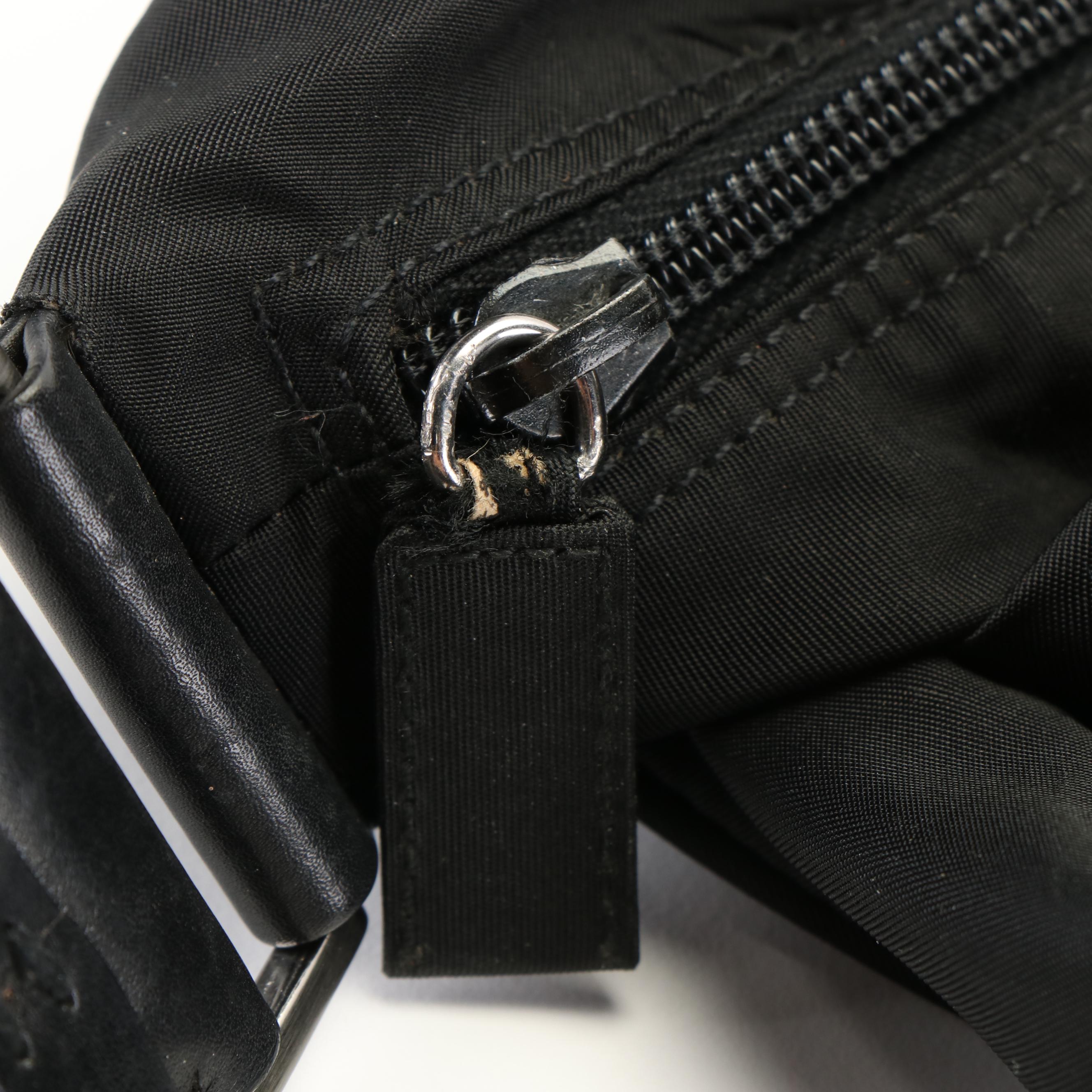 Prada Triangle Logo Tessuto Black Nylon Shoulder Bag