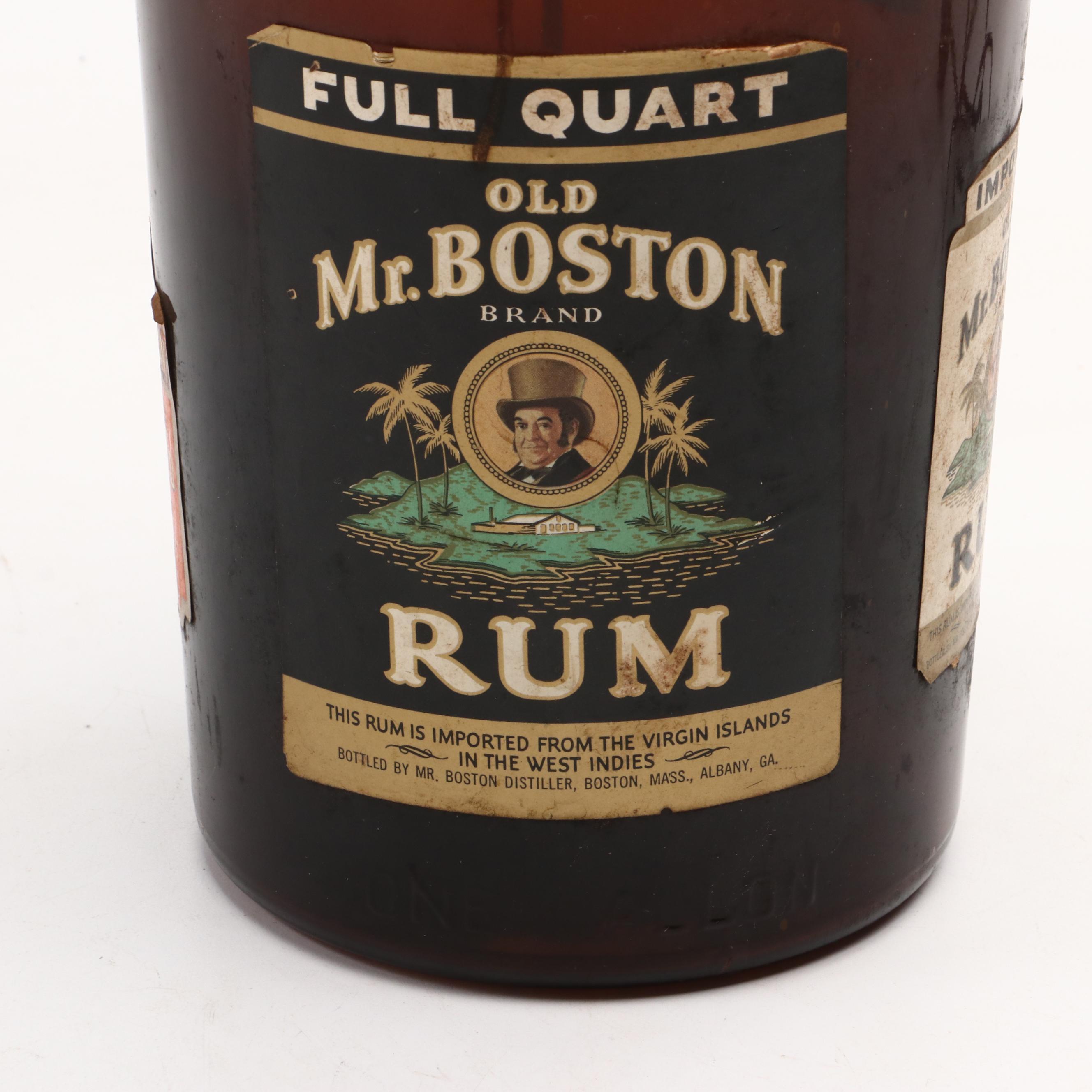 Old Mr. Boston Rum Bottle Lamp, Mid-20th Century