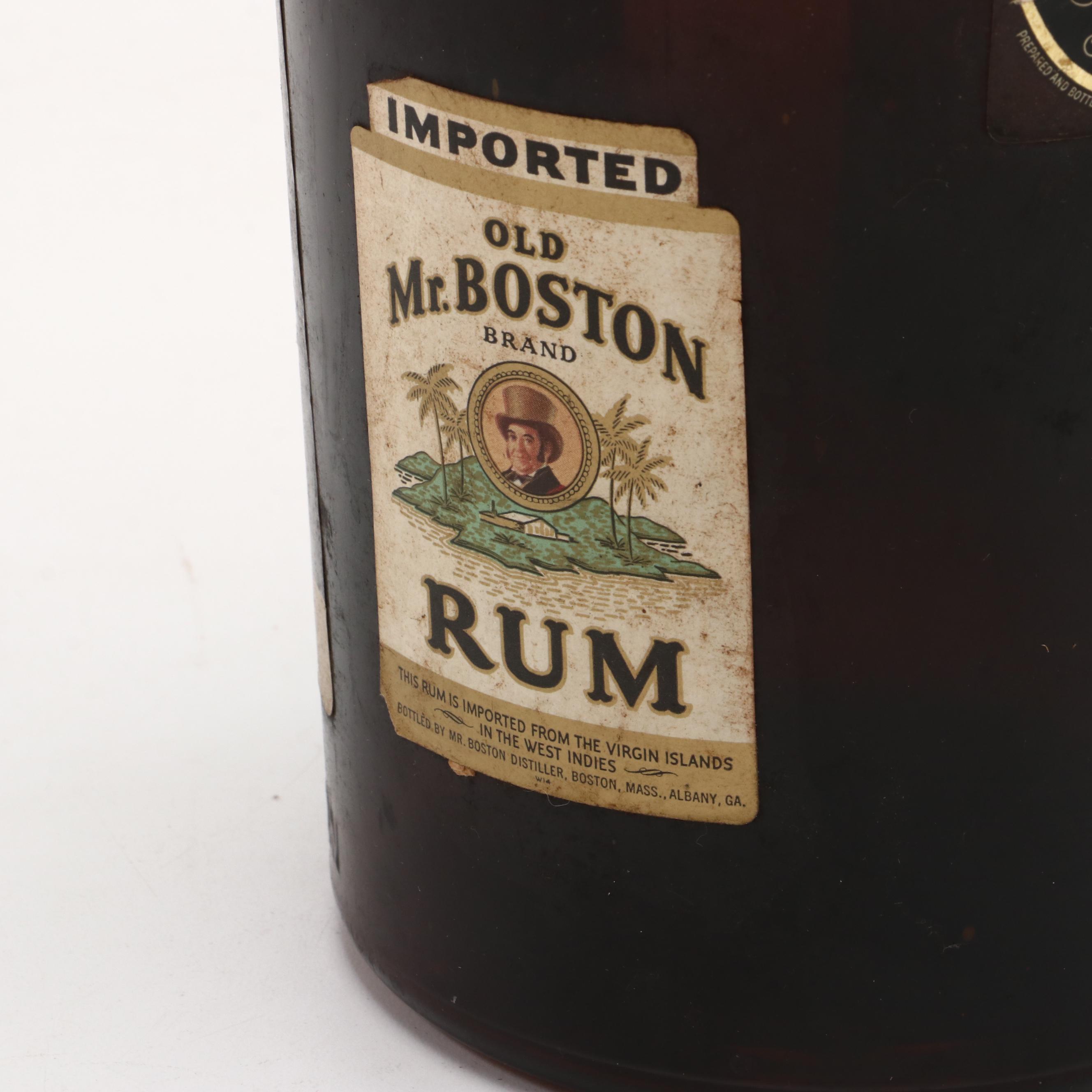 Old Mr. Boston Rum Bottle Lamp, Mid-20th Century