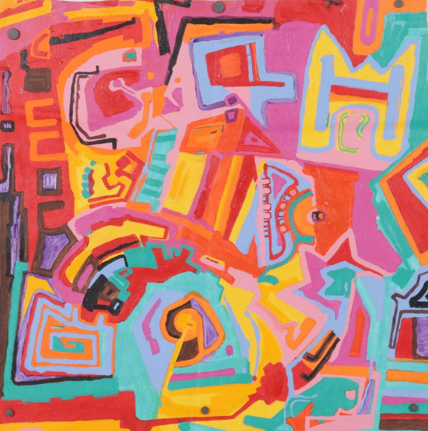 Phyllis Trager Hyman Abstract Acrylic Painting, 21st Century