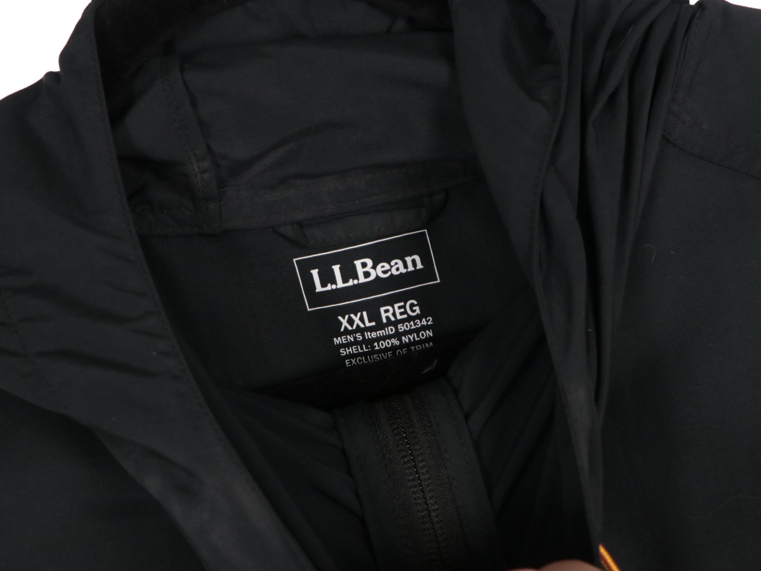 Men's L.L. Bean Half-Zip Nylon Windbreakers, Eddie Bauer Mustard Yellow Coat