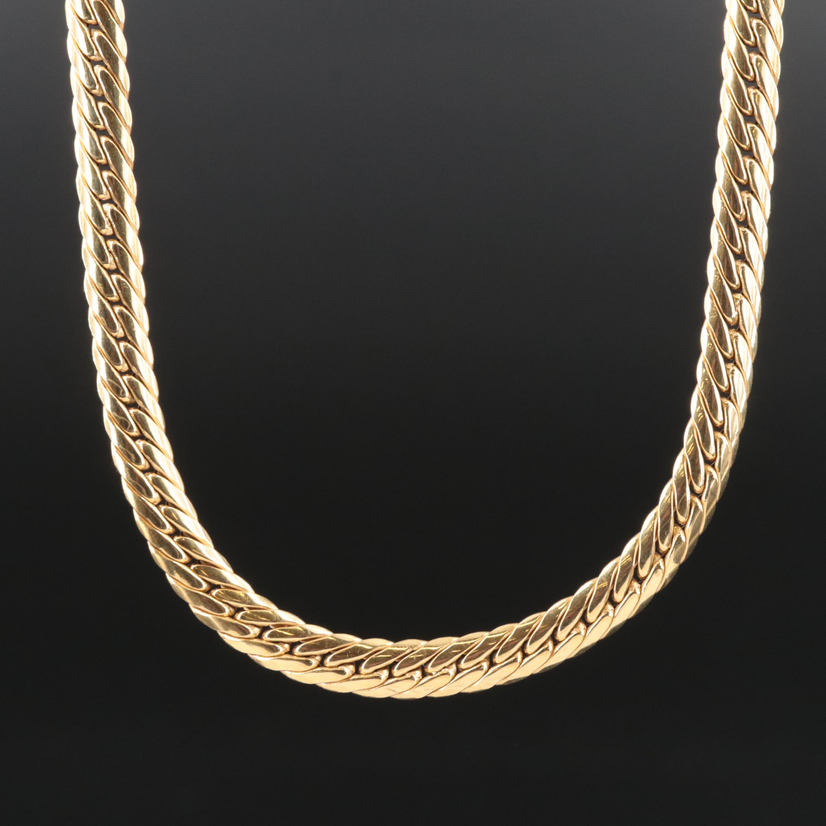 18K Curb Link Chain Necklace