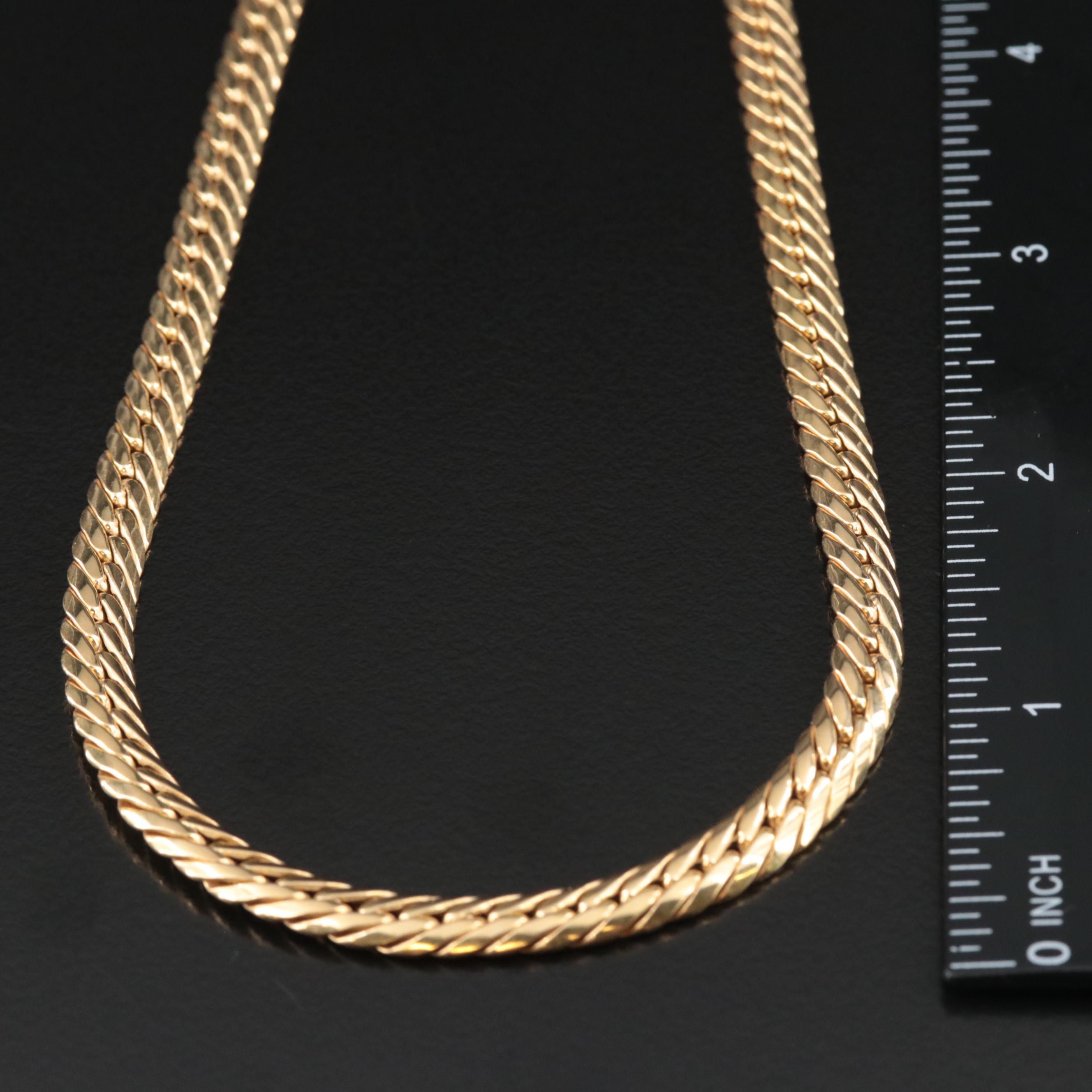 18K Curb Link Chain Necklace