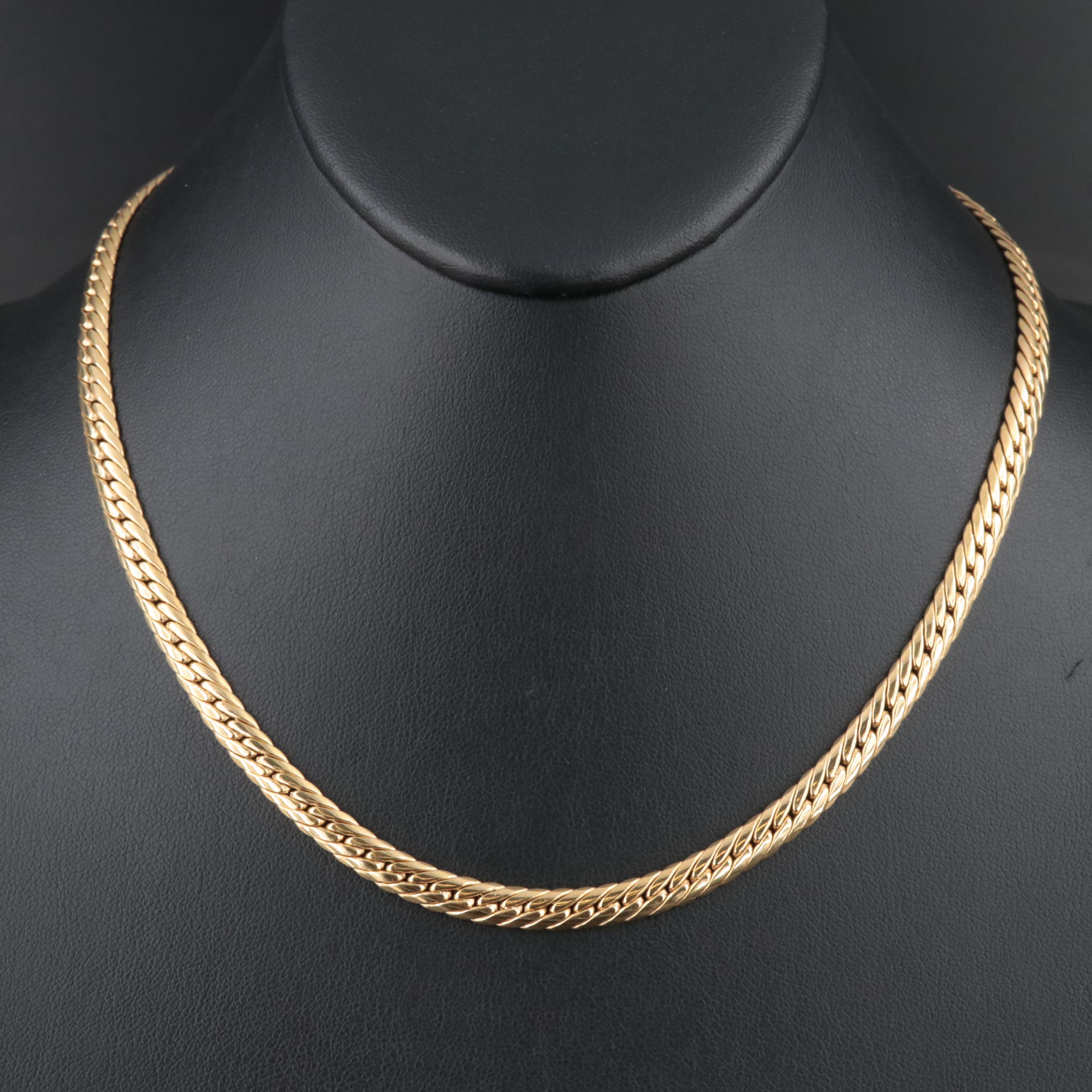 18K Curb Link Chain Necklace