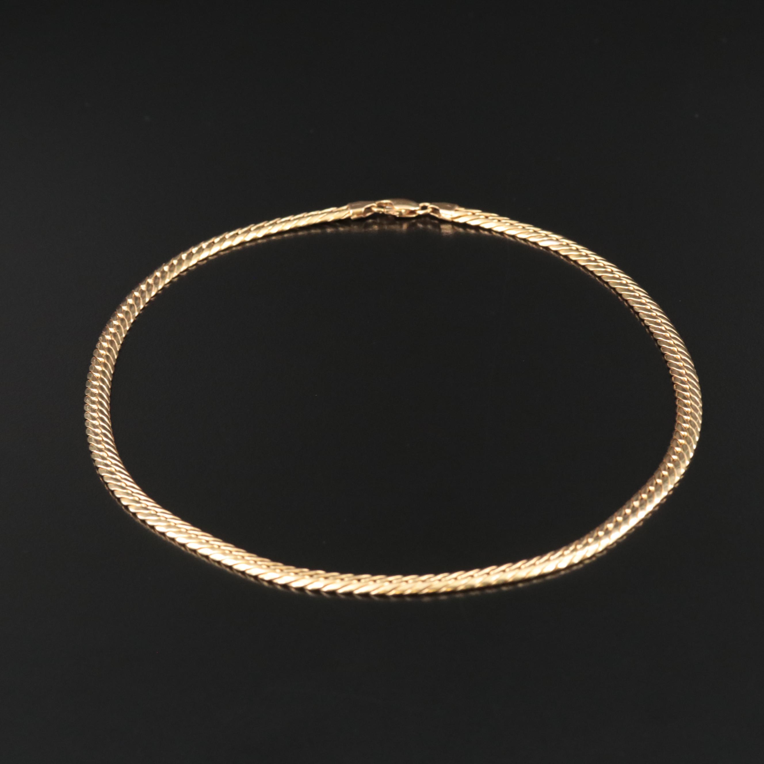 18K Curb Link Chain Necklace