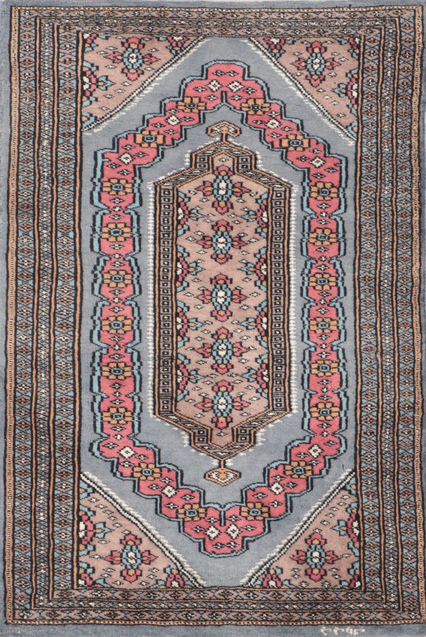 2'2 x 3'6 Hand-Knotted Signed Pakistani Accent Rug