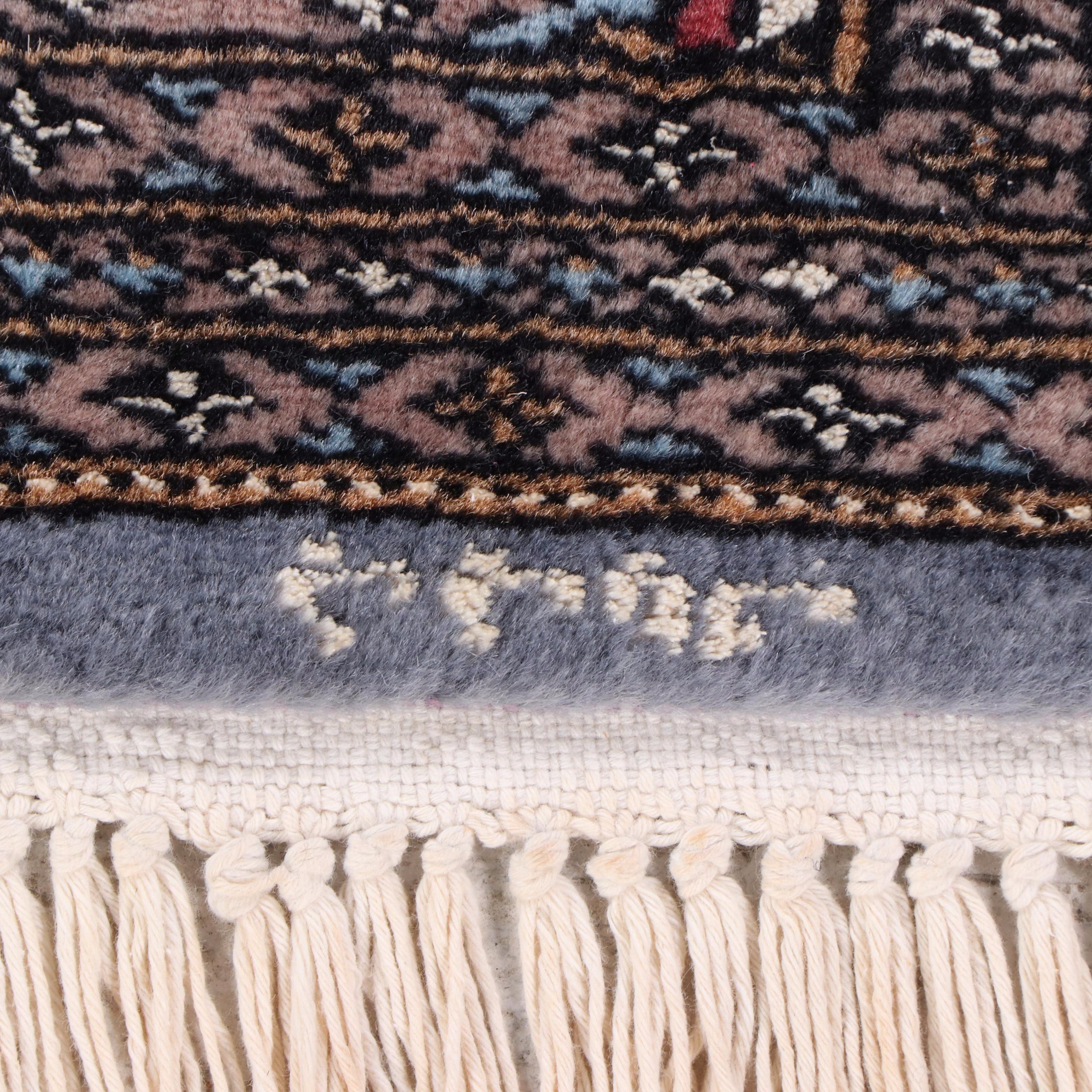 2'2 x 3'6 Hand-Knotted Signed Pakistani Accent Rug