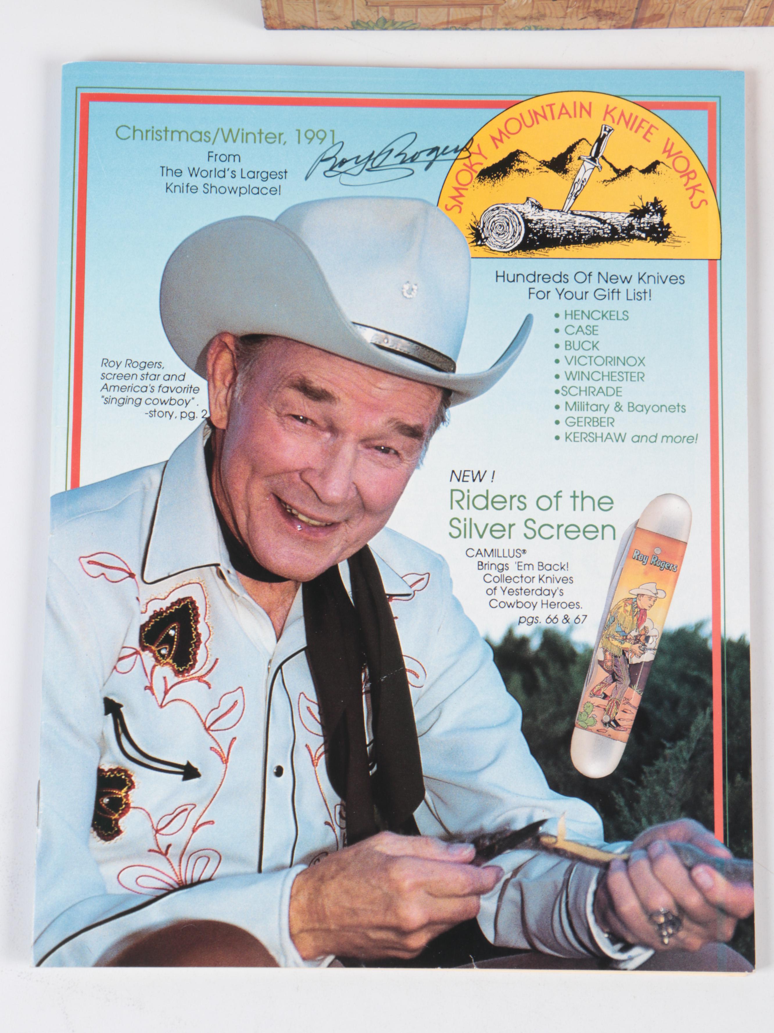 Roy Rogers Signed Magazine with Clayton Moore Signed Print and More