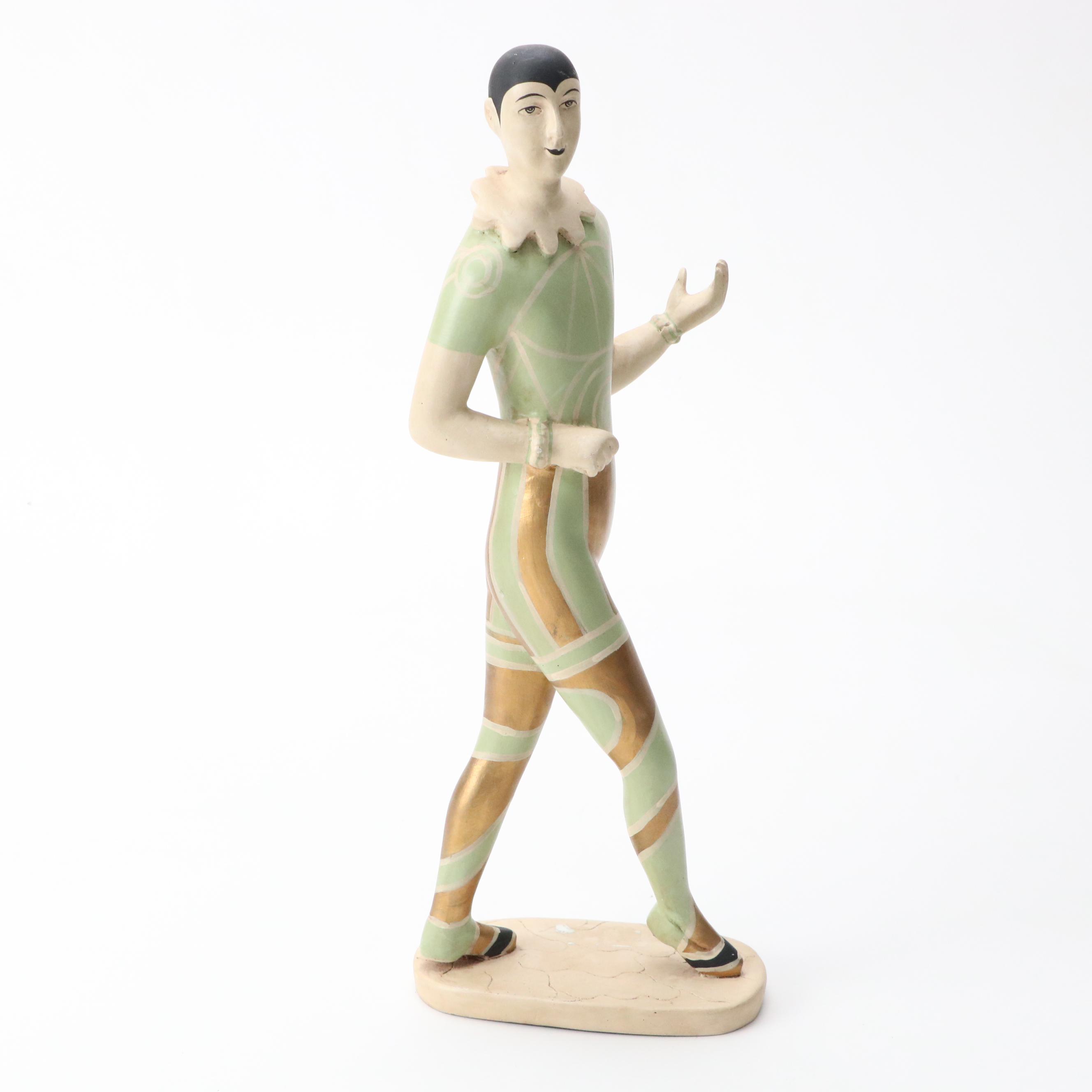 Hand-Painted Harlequin Resin Figurines