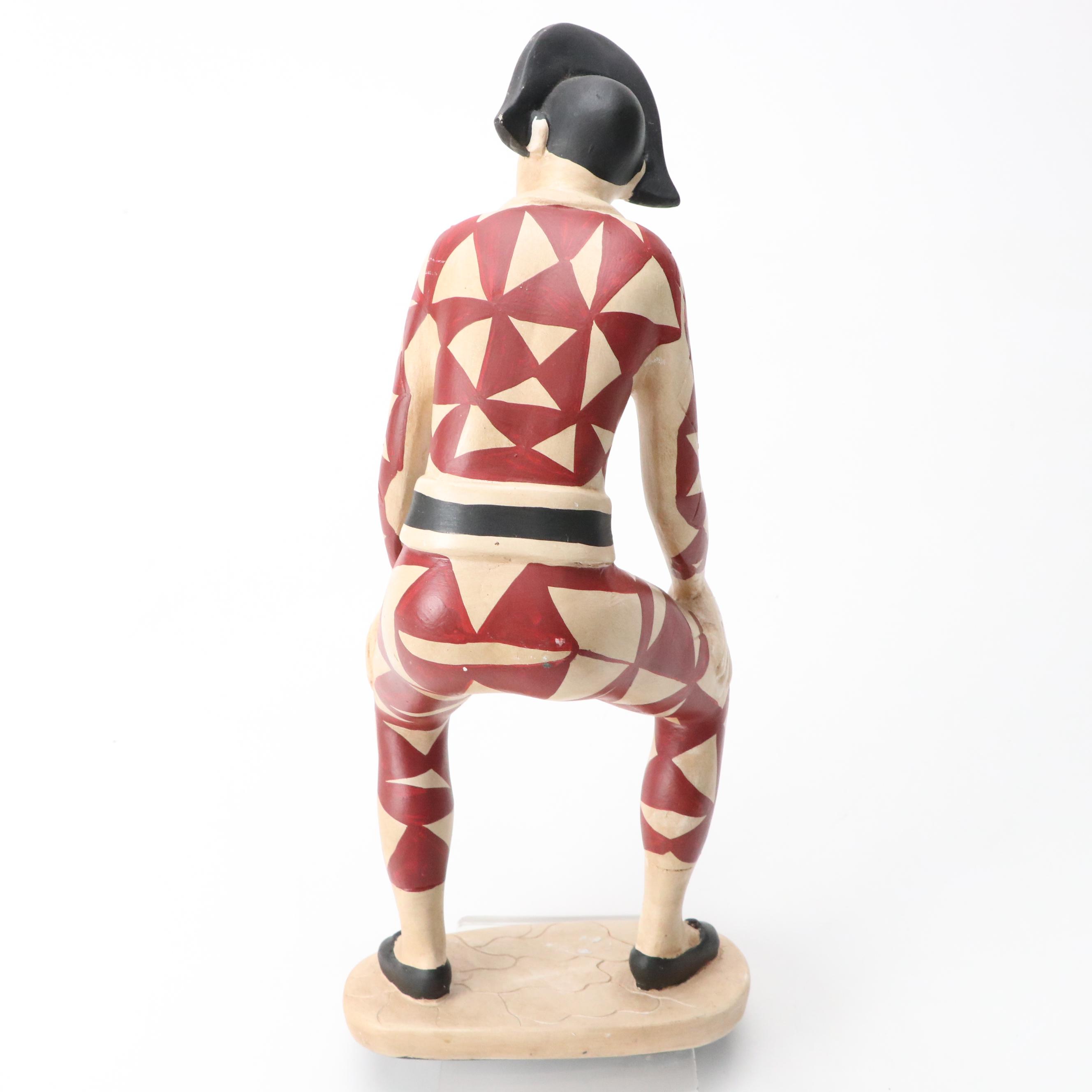 Hand-Painted Harlequin Resin Figurines