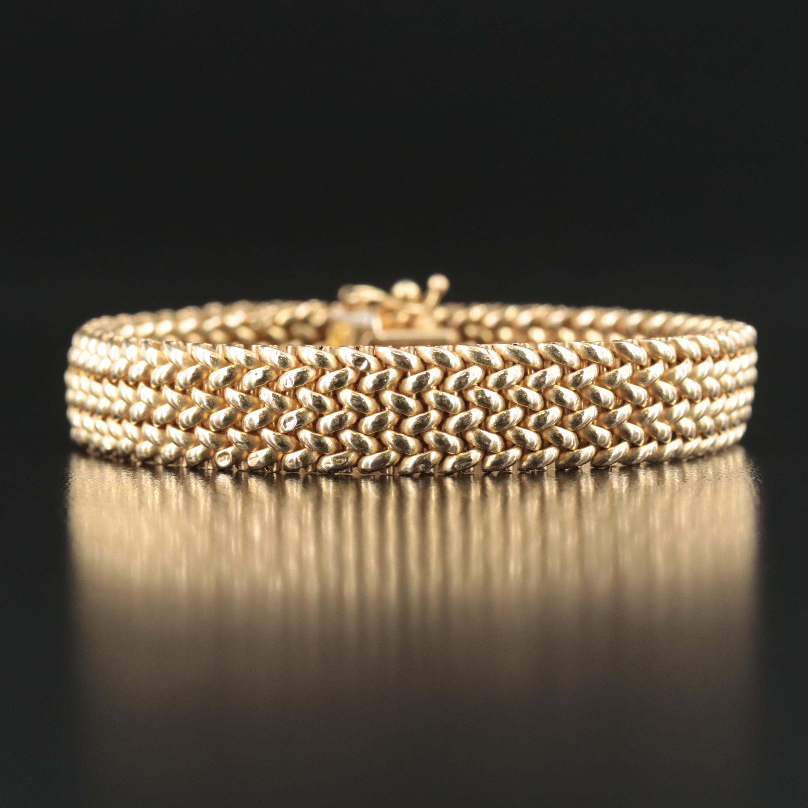 Italian 18K Woven Link Bracelet