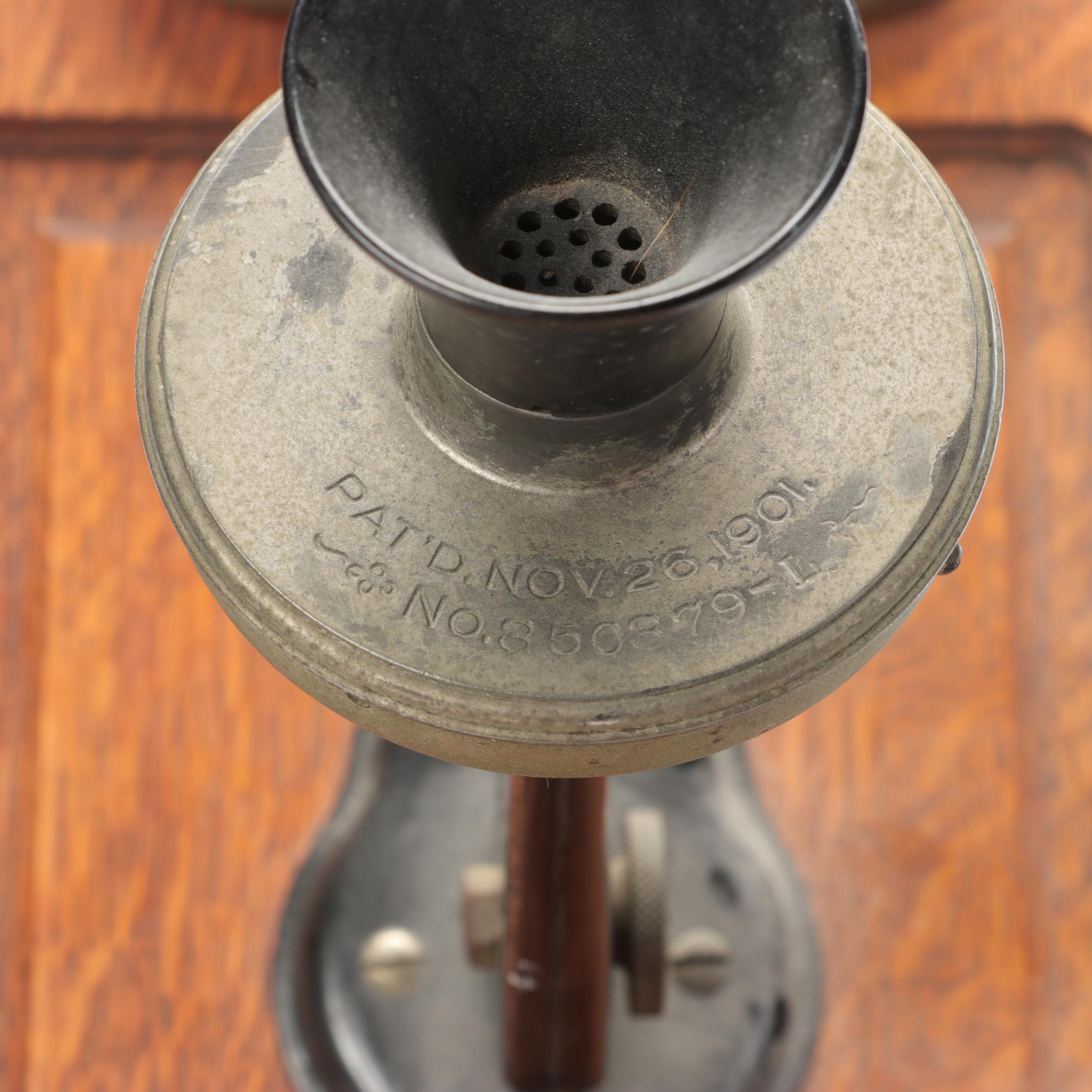 Kellogg Co. Finished Wood Hand-Crank Telephone, Early 20th Century