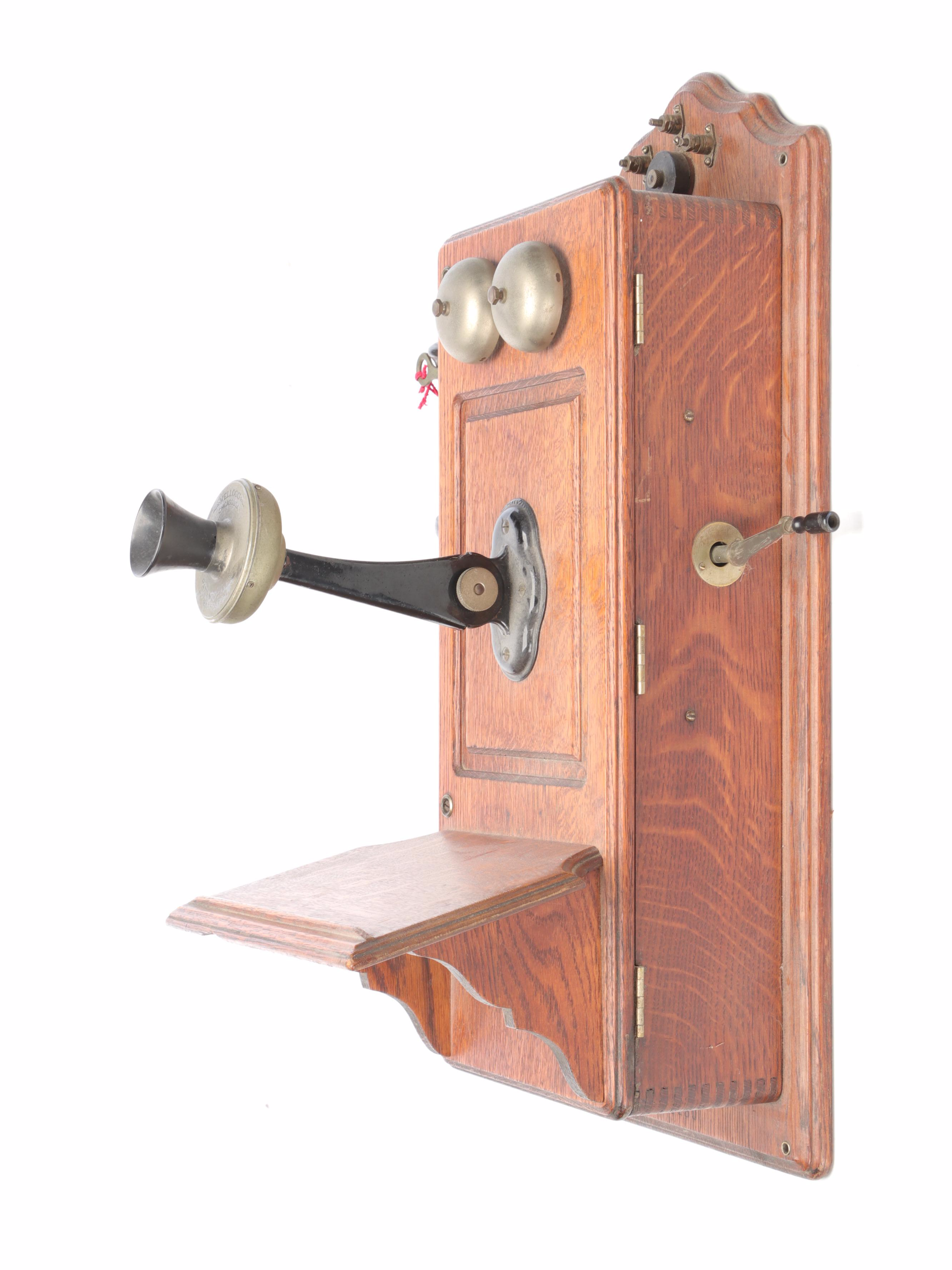Kellogg Co. Finished Wood Hand-Crank Telephone, Early 20th Century