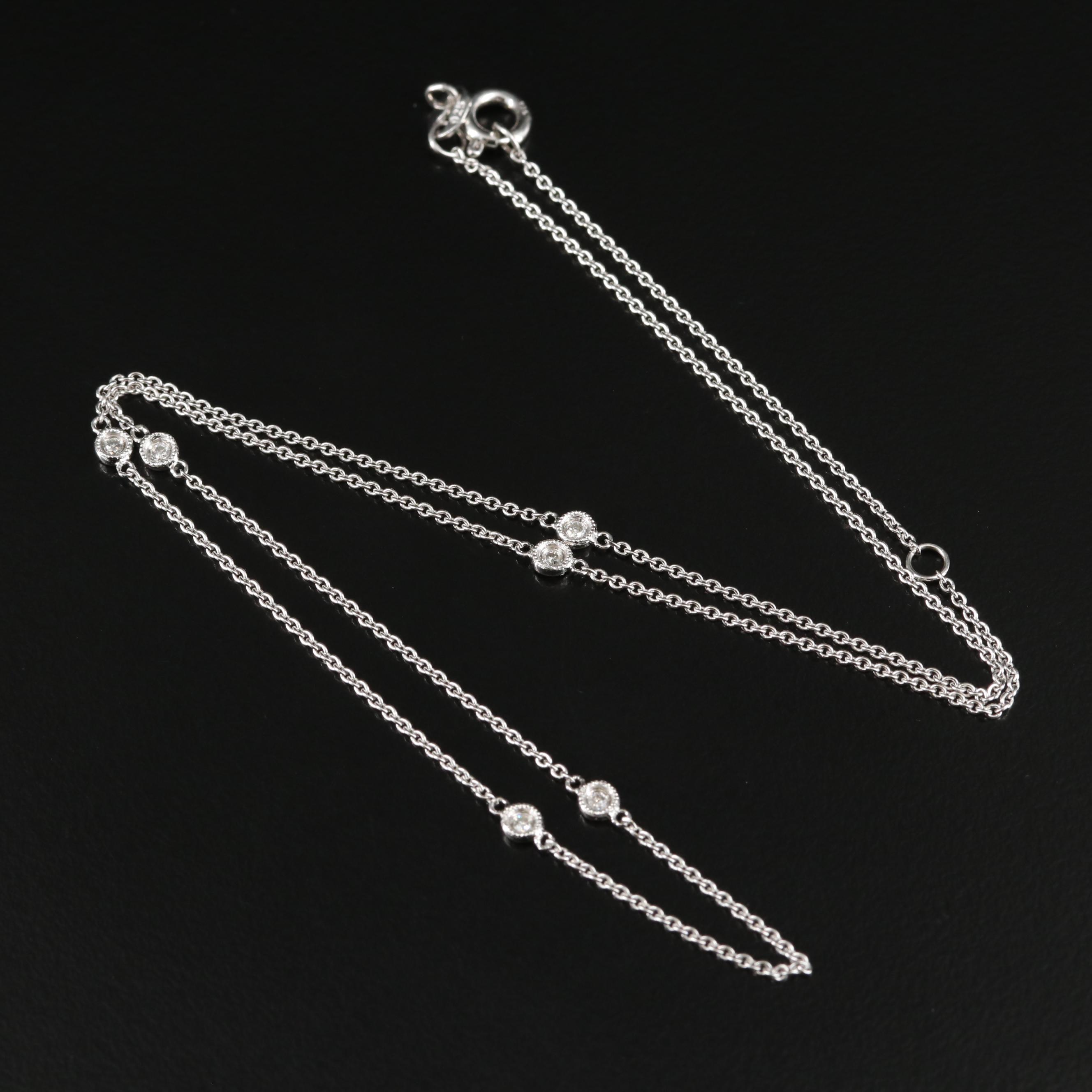 Alef Bet by Paula Sterling and Diamond Station Necklace