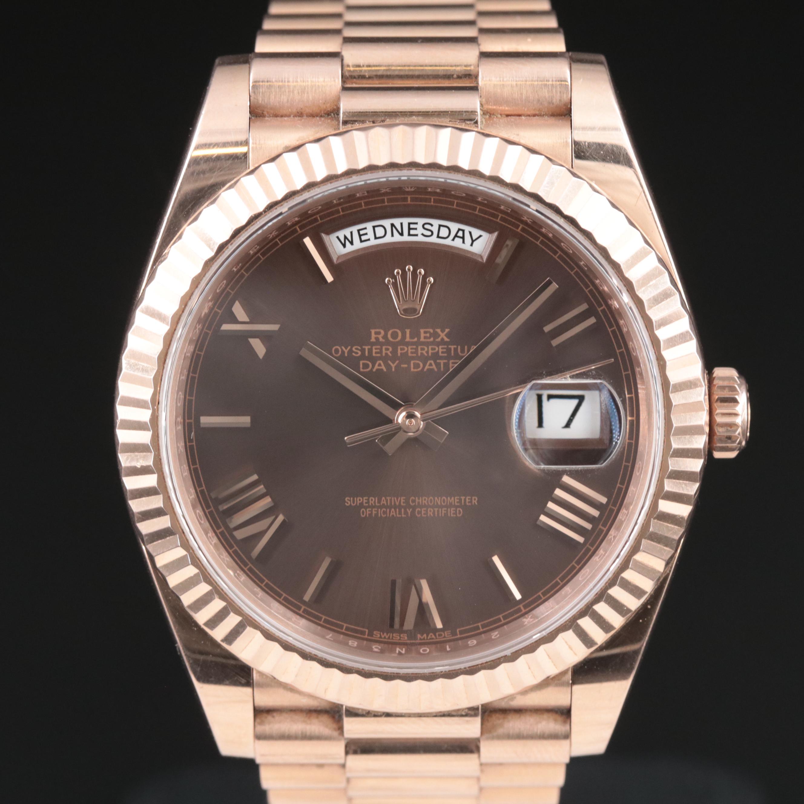 2016 Rolex 18K Rose Gold Oyster Perpetual Day-Date Watch
