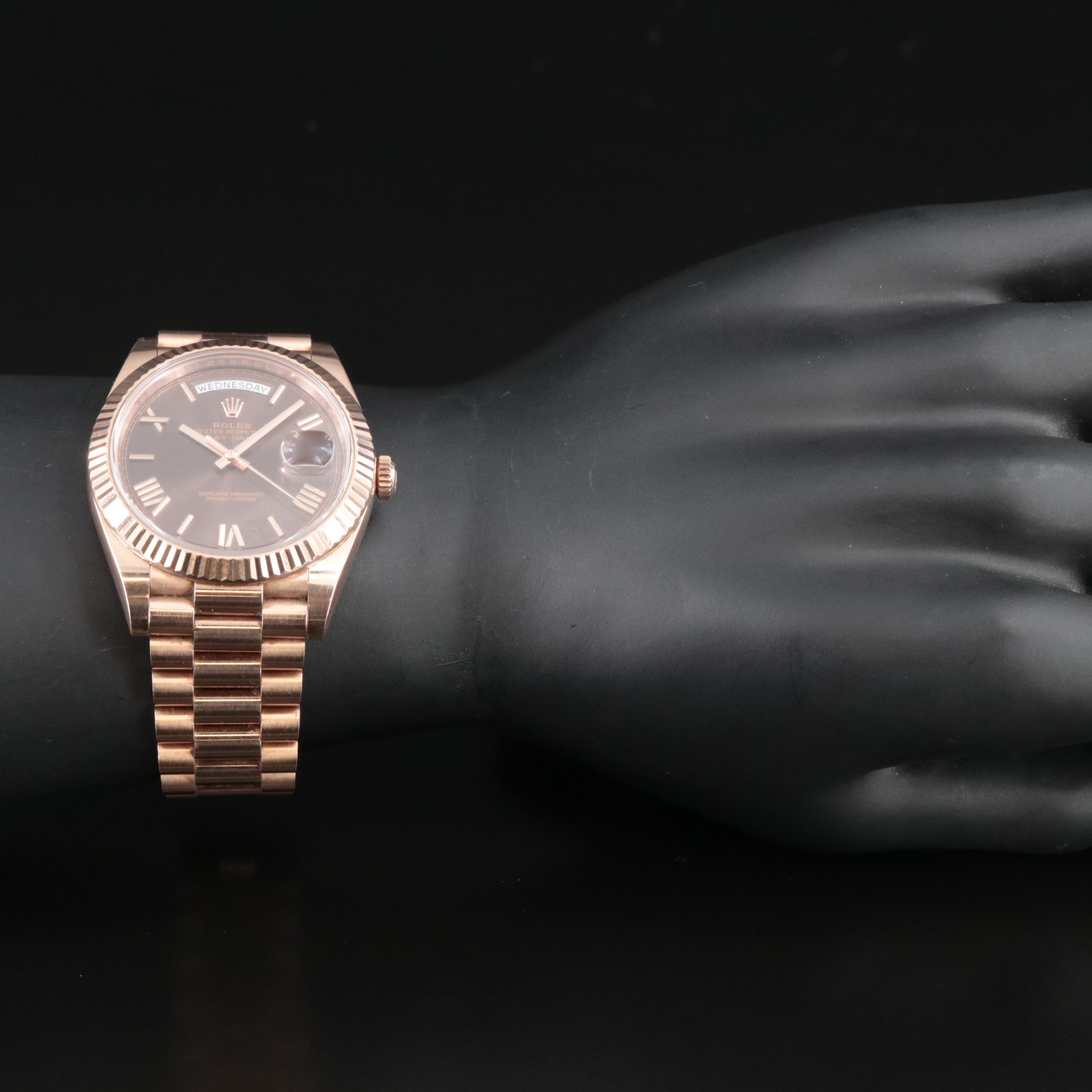 2016 Rolex 18K Rose Gold Oyster Perpetual Day-Date Watch