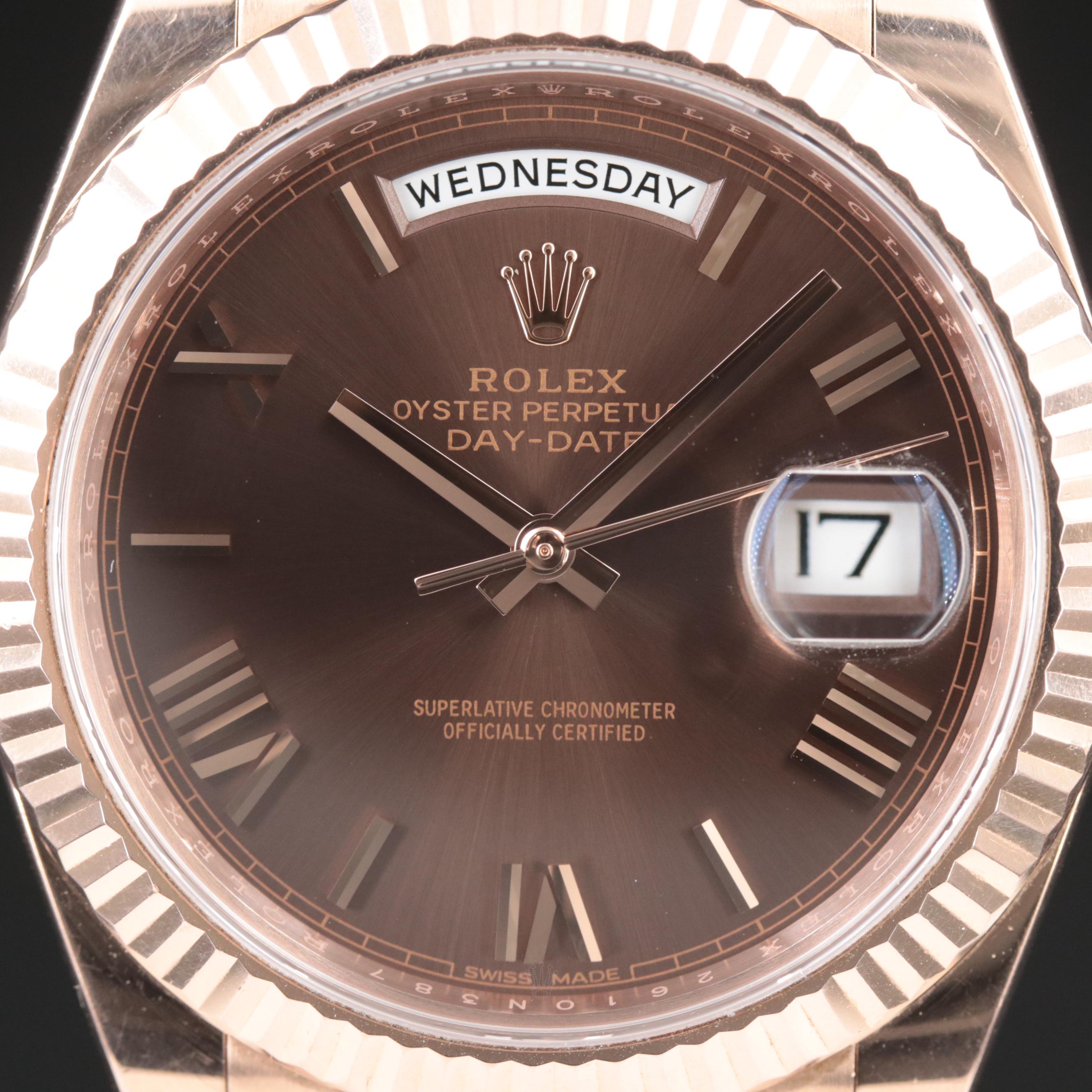 2016 Rolex 18K Rose Gold Oyster Perpetual Day-Date Watch
