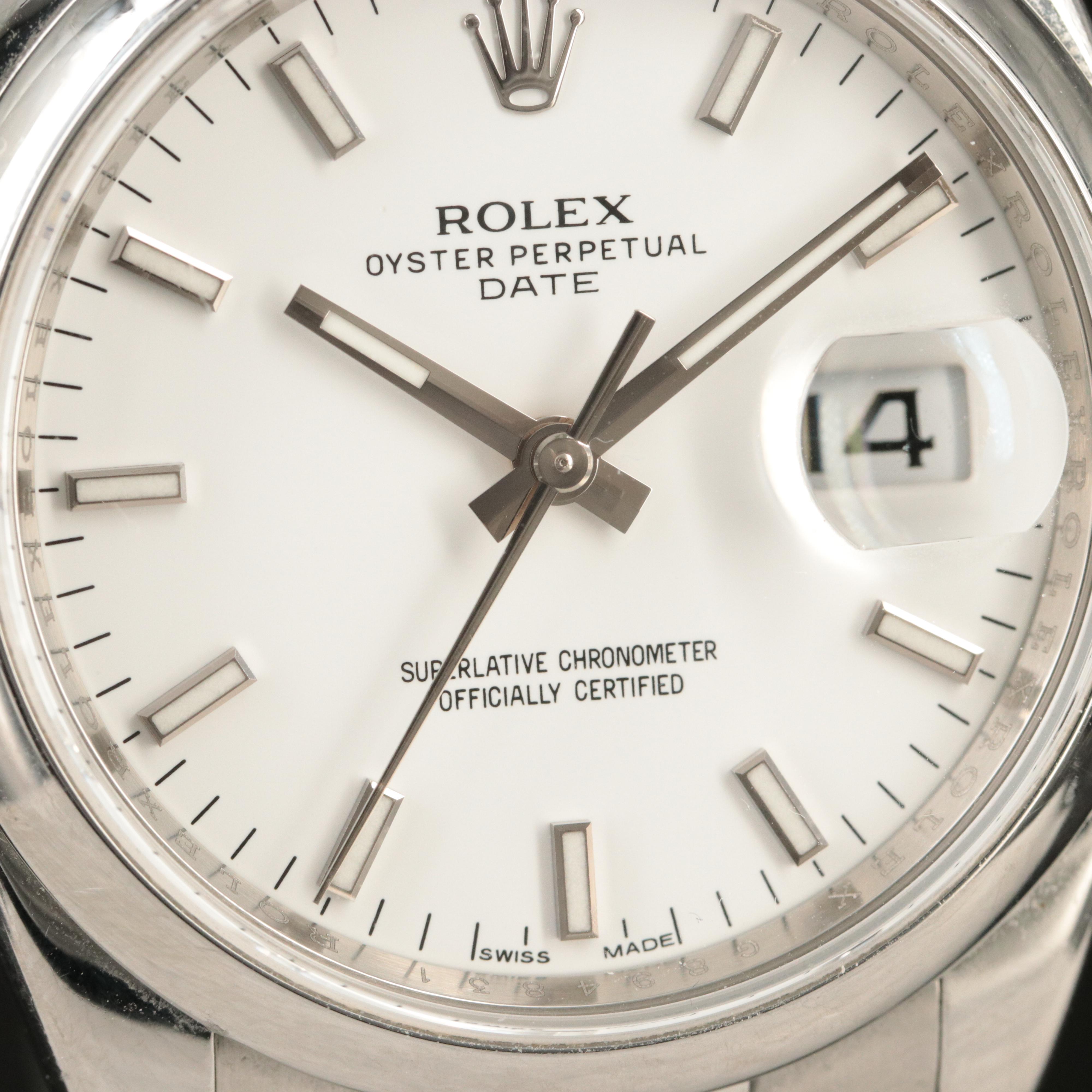 2010 Rolex Oyster Perpetual Date Stainless Steel Watch