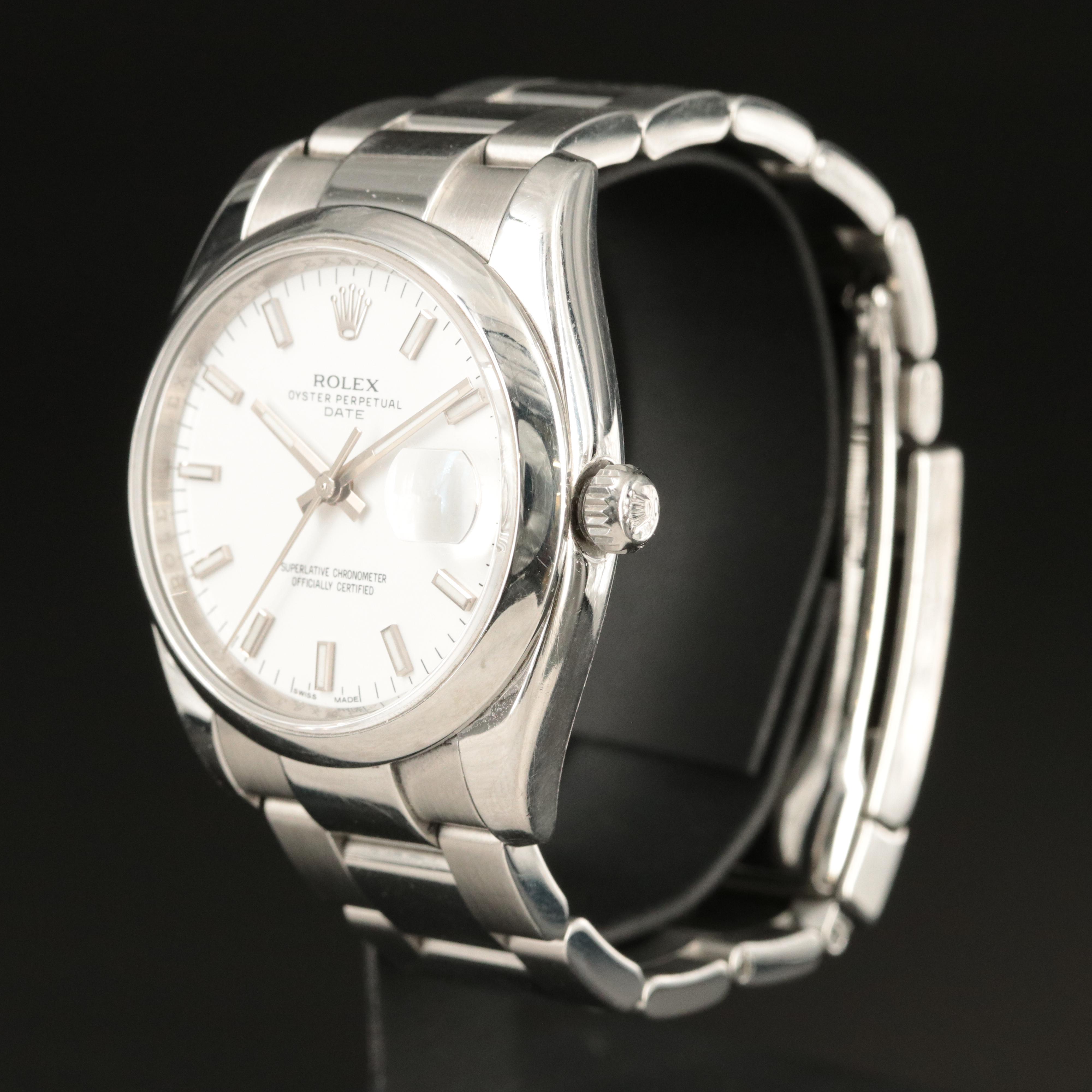 2010 Rolex Oyster Perpetual Date Stainless Steel Watch