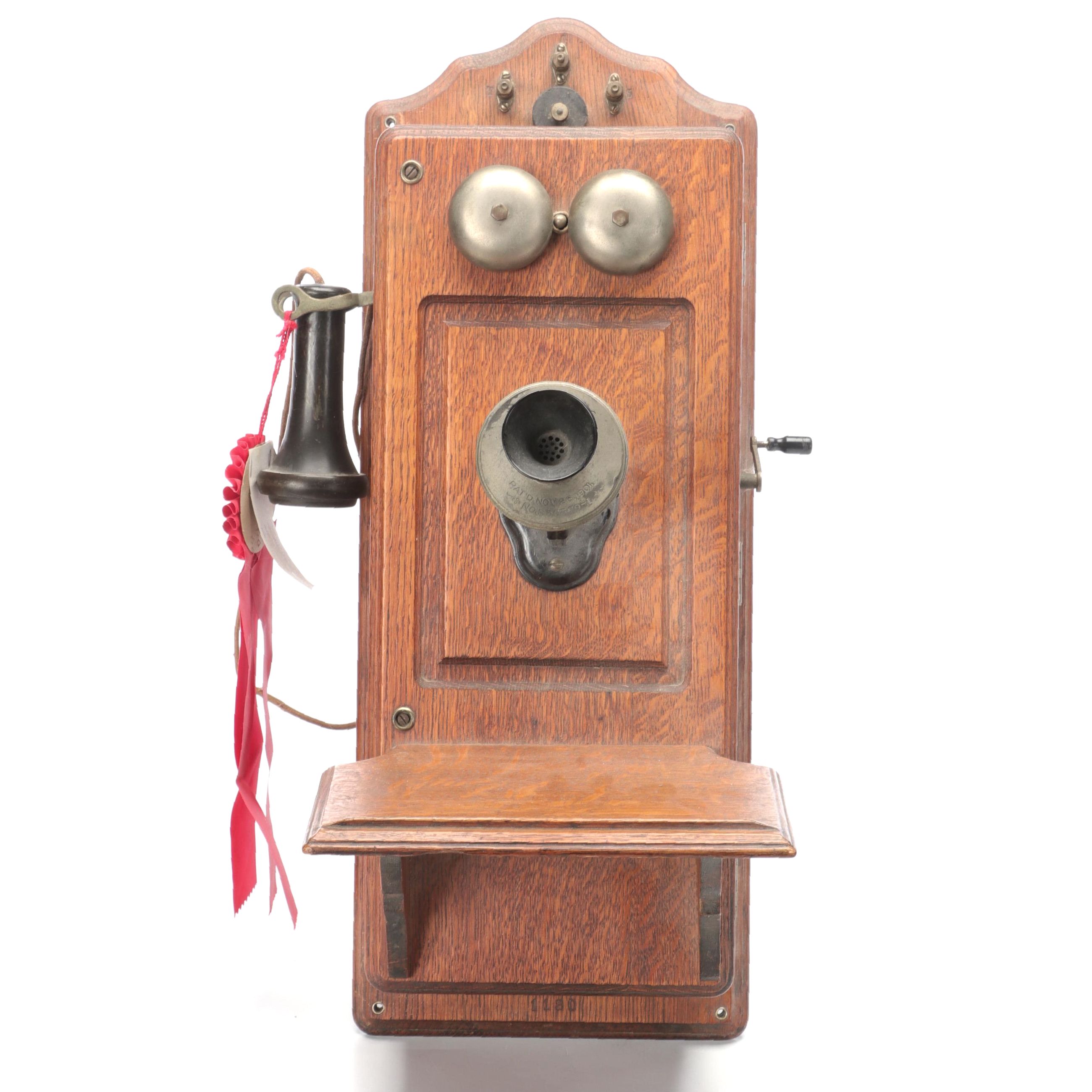 Kellogg Co. Finished Wood Hand-Crank Telephone, Early 20th Century