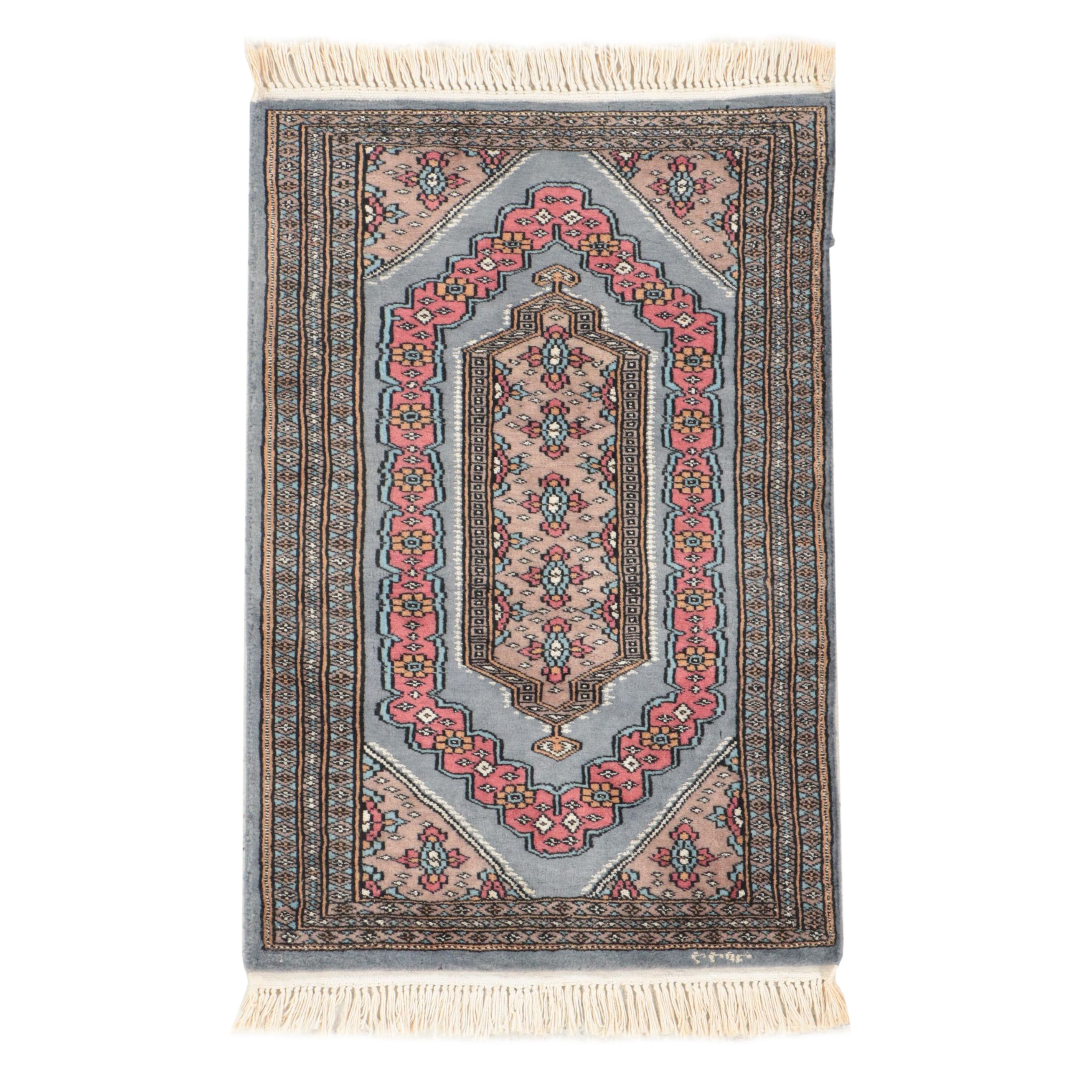2'2 x 3'6 Hand-Knotted Signed Pakistani Accent Rug