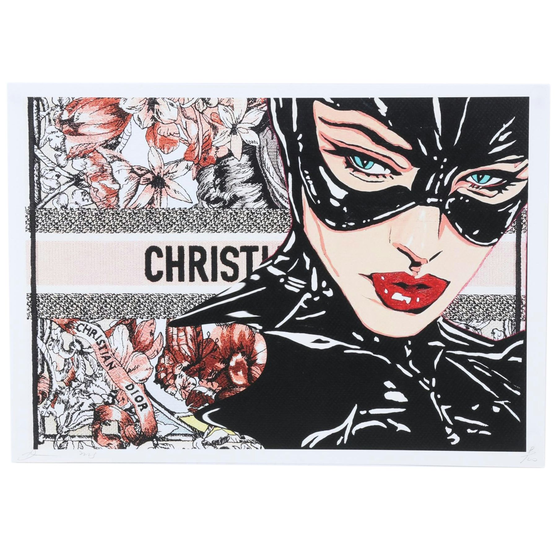 Death NYC Pop Art Graphic Print Homage To Dior Featuring Catwoman, 2023