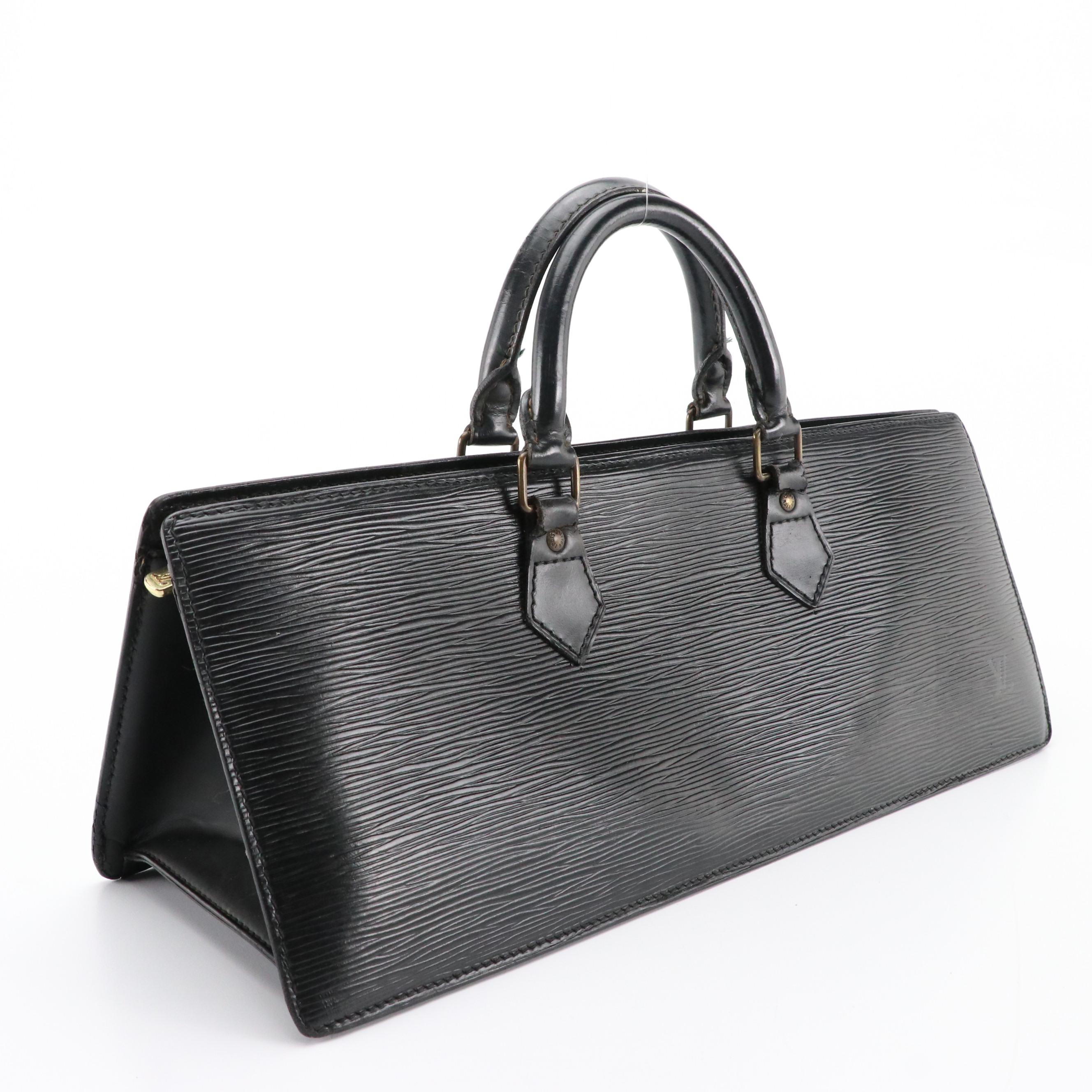 Louis Vuitton Sac Triangle Handbag in Black Epi Leather