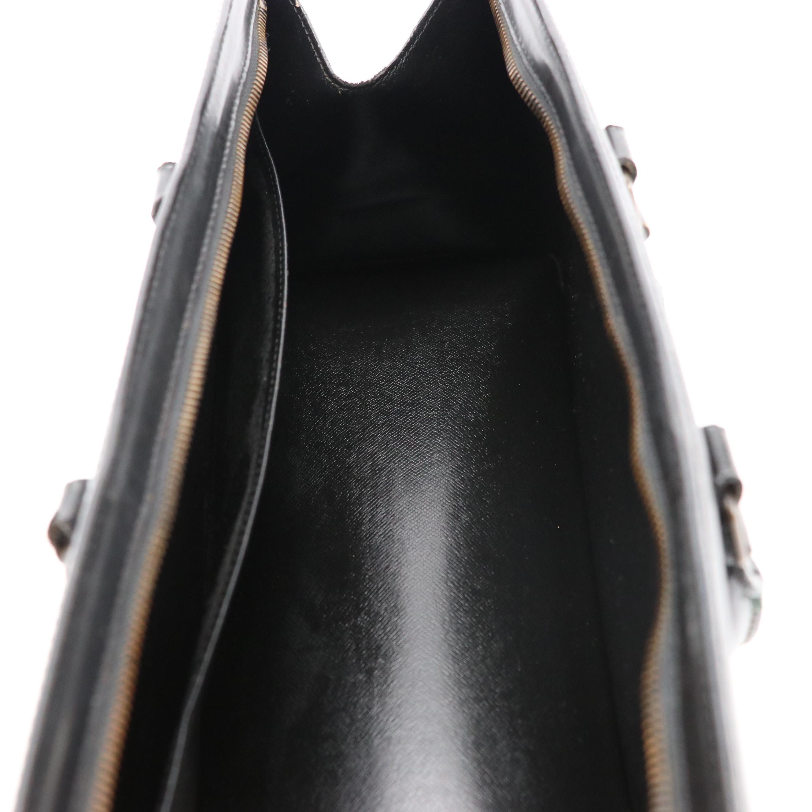 Louis Vuitton Sac Triangle Handbag in Black Epi Leather