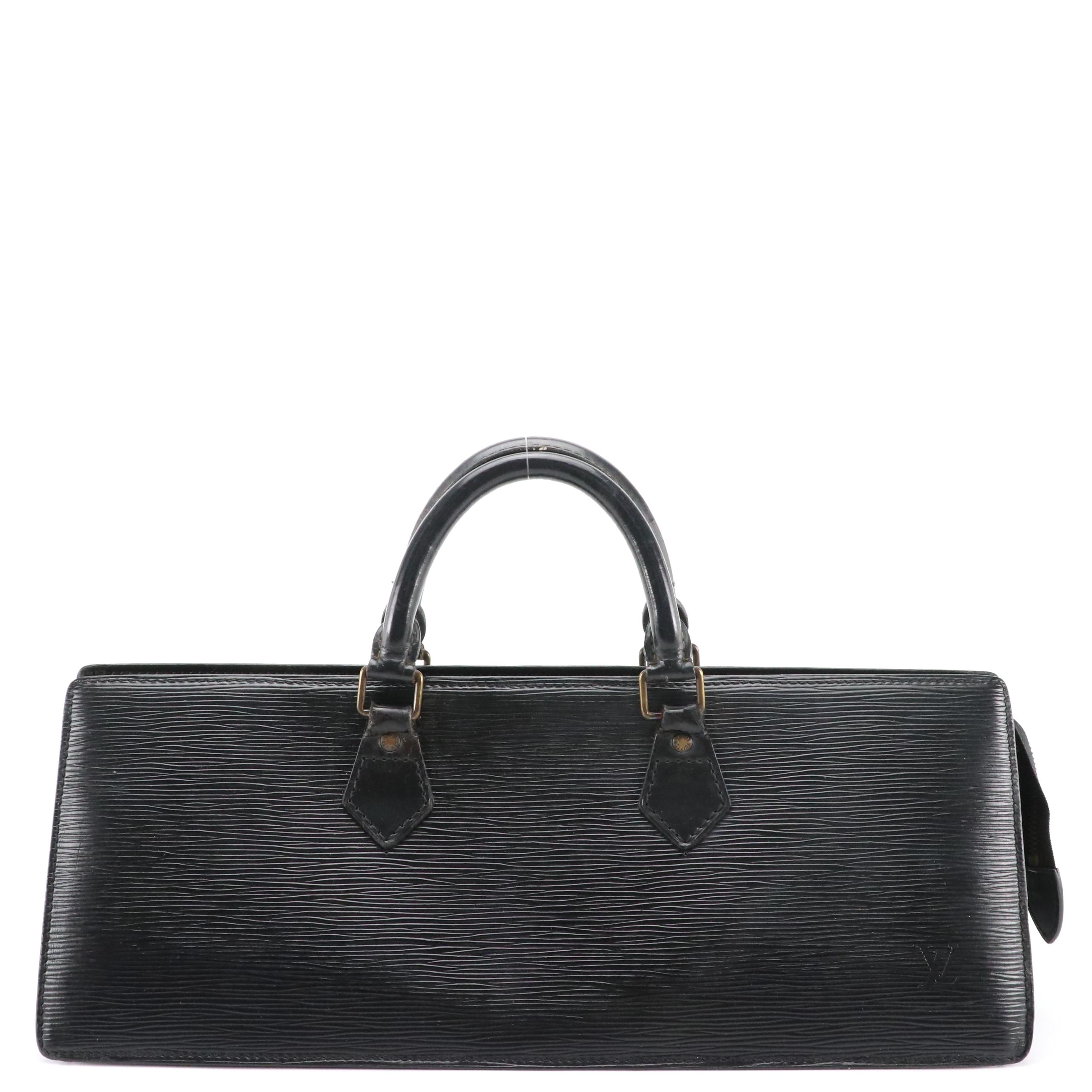 Louis Vuitton Sac Triangle Handbag in Black Epi Leather