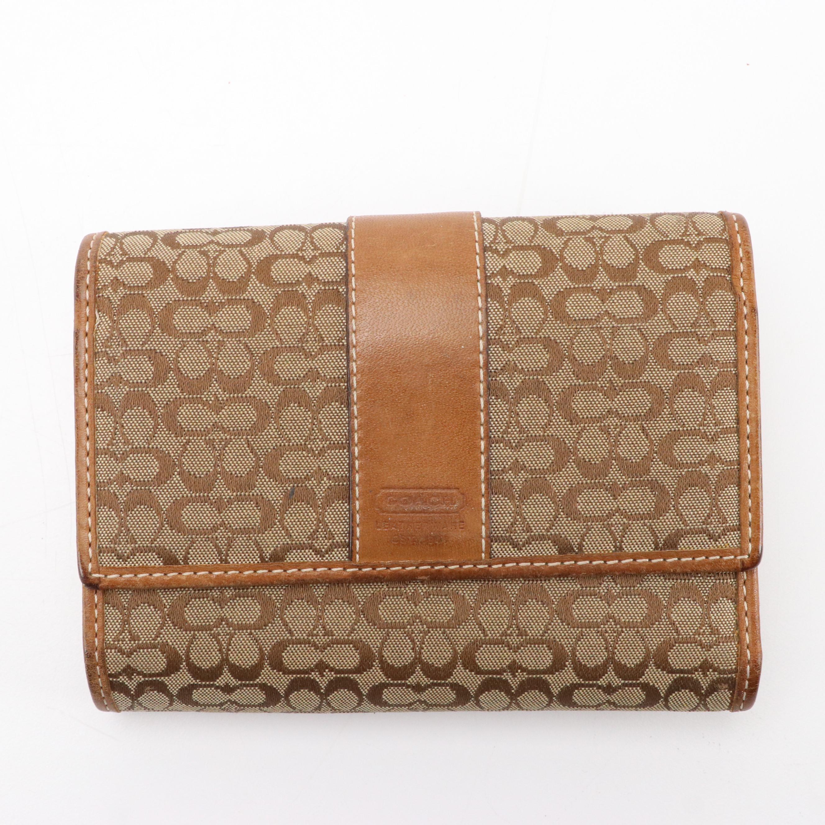 Coach Signature C Canvas Tri-Fold Wallet, Shoulder Bags & Signature Stripe Tote