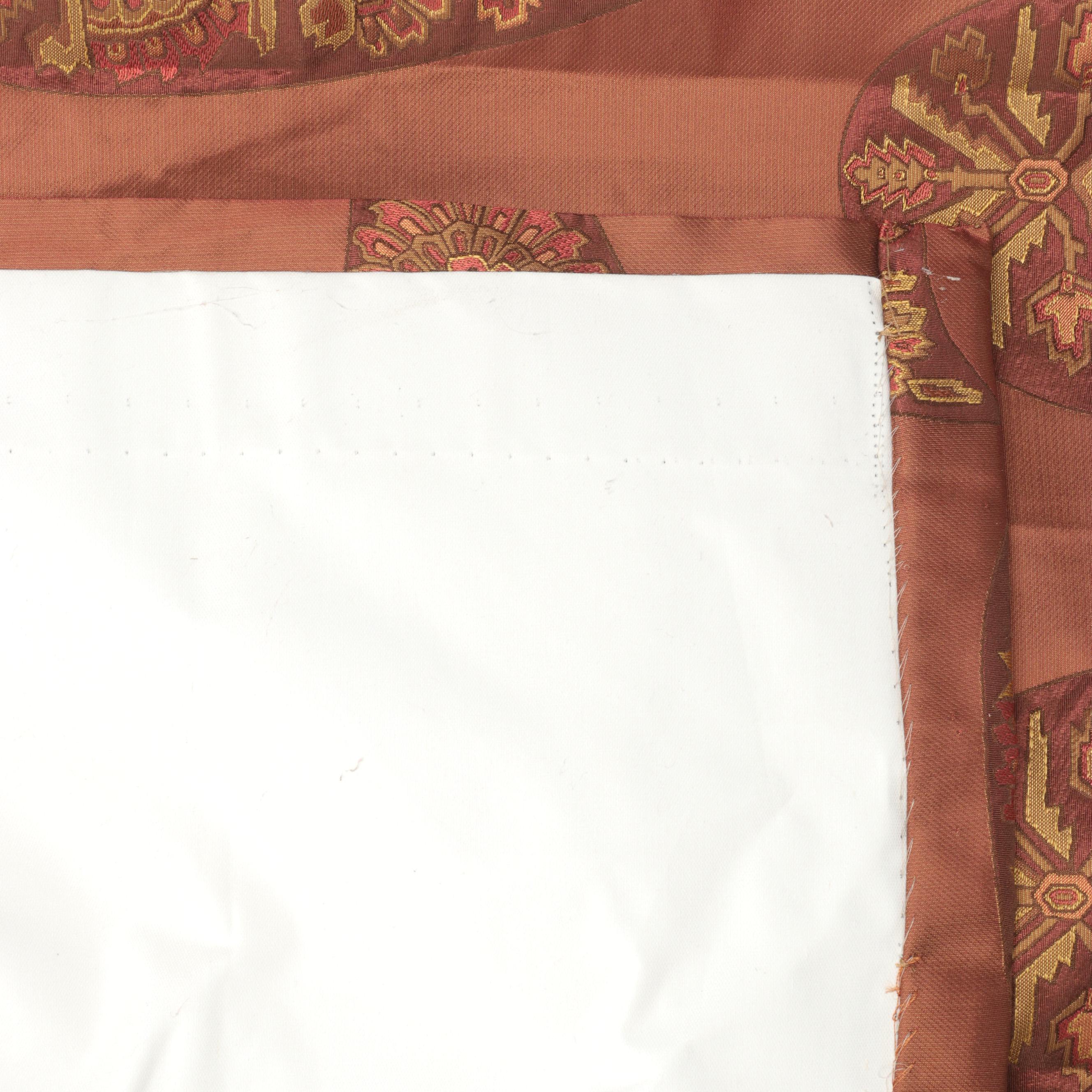 Two Calico Corners Jacquard Woven Paisley Curtain Panels