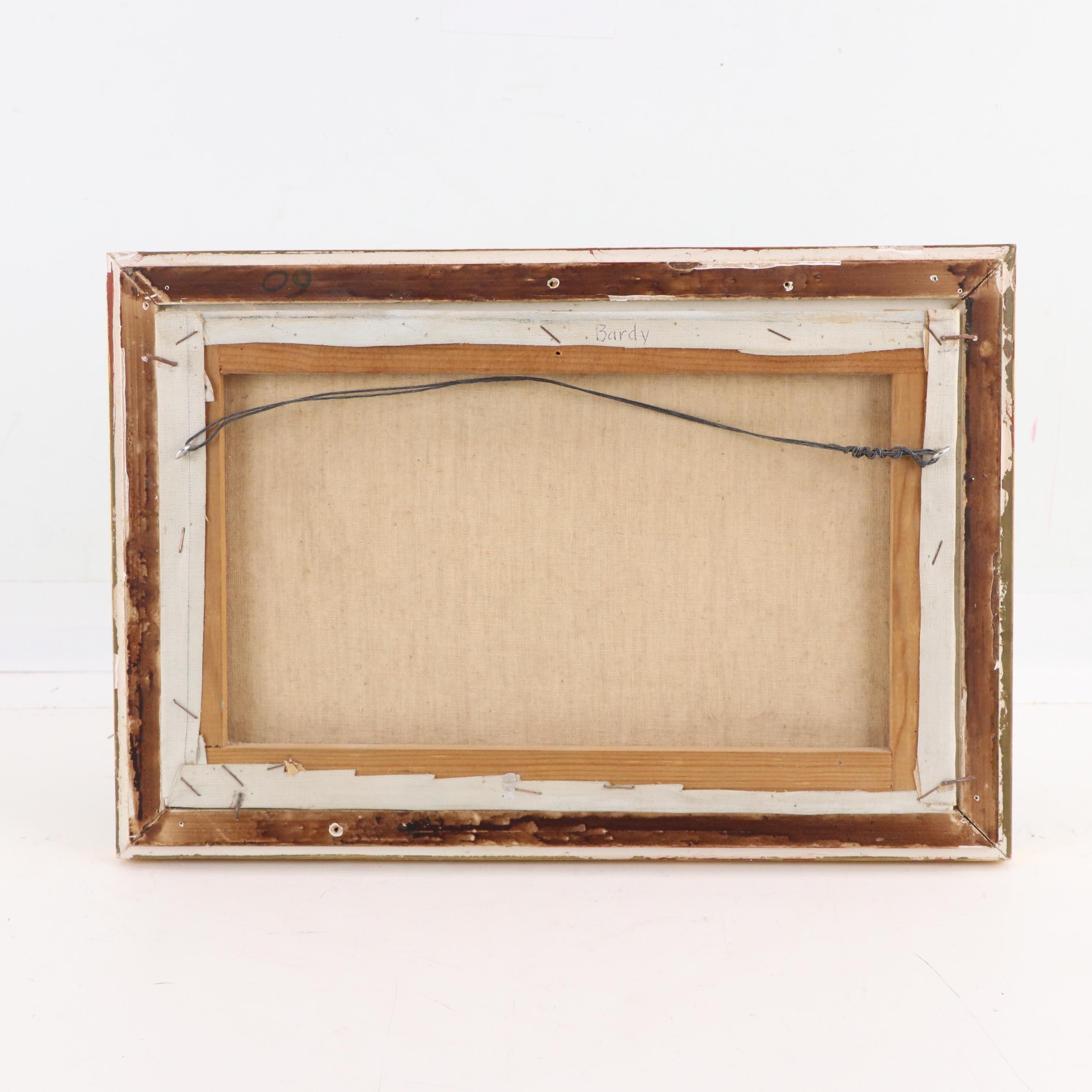 M. Bardy Impressionist Style Oil Painting of Beach Scene