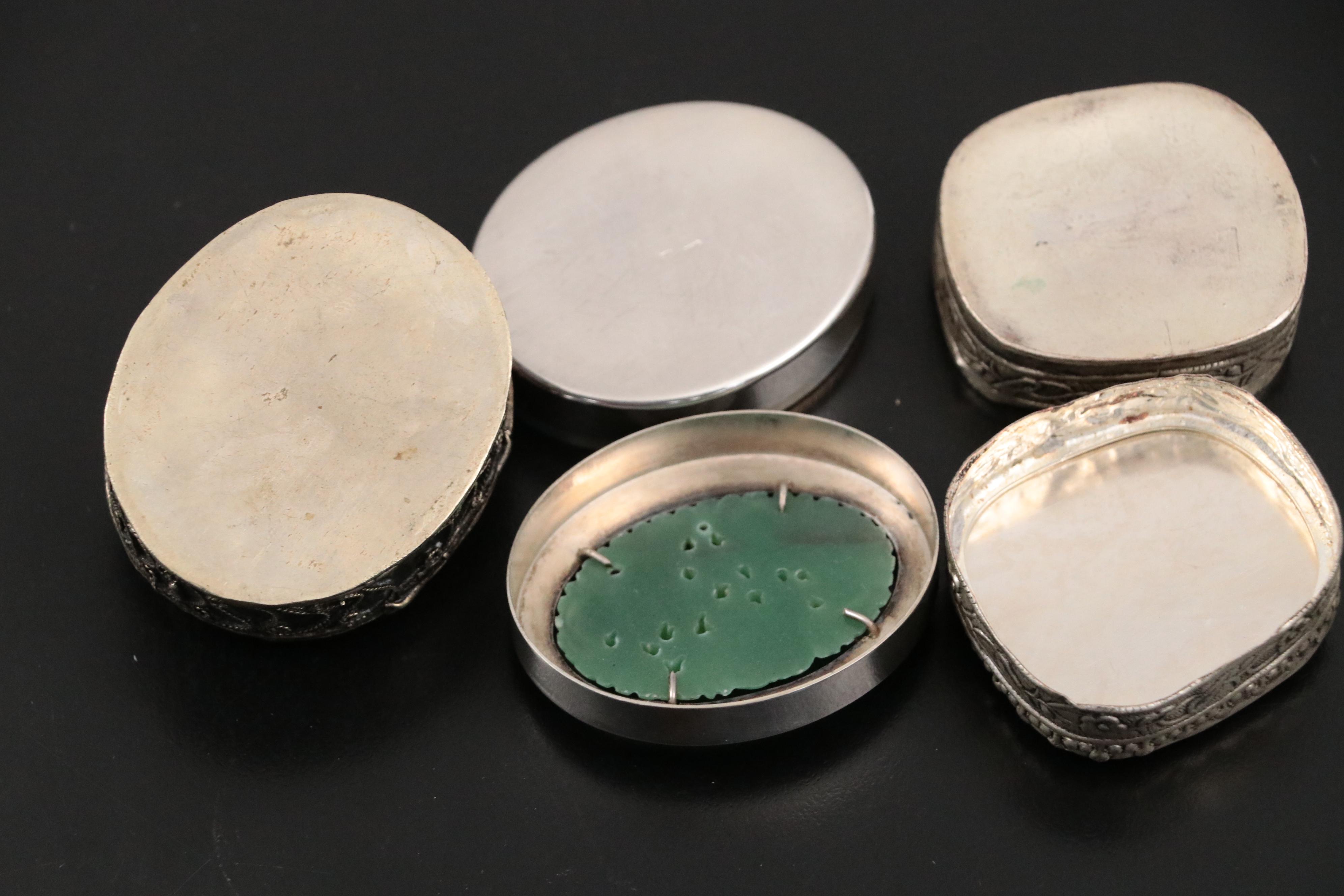 Sterling Silver Salt Spoons with Sterling, 800 Silver, and Silver Plate Boxes