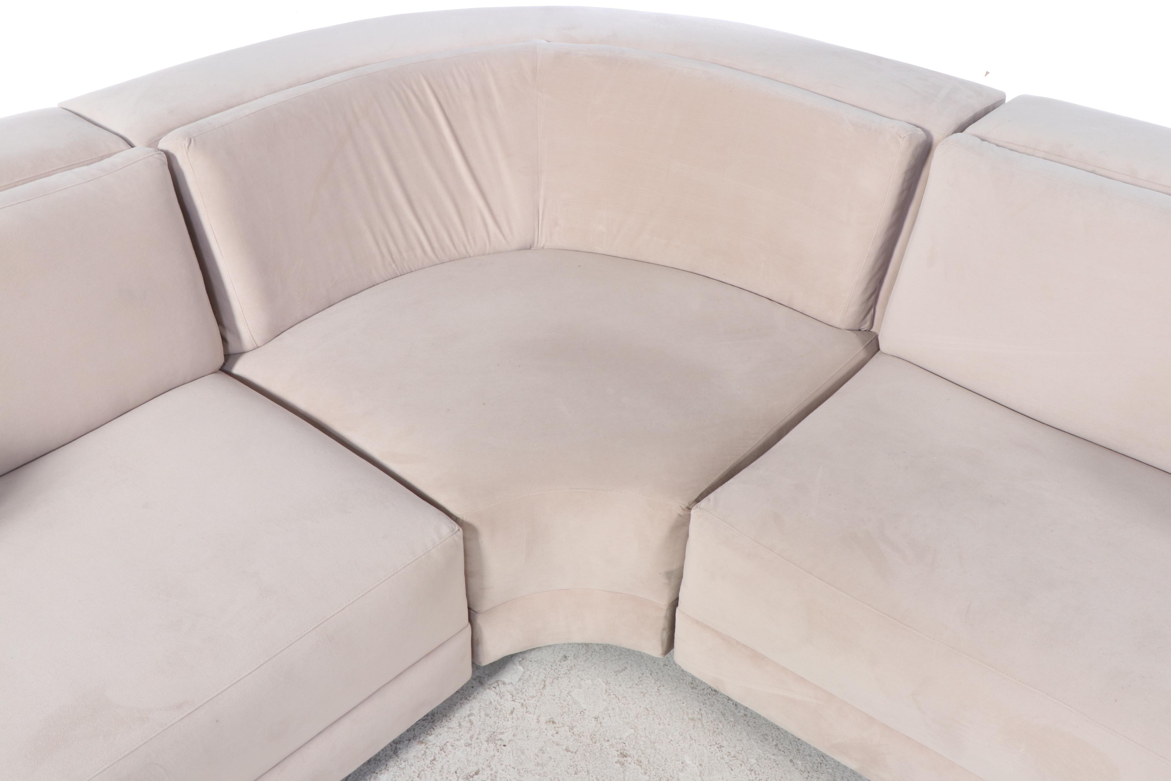 Z Gallerie Bergamo Modernist Style Sectional in Bella Velvet Pearl Upholstery