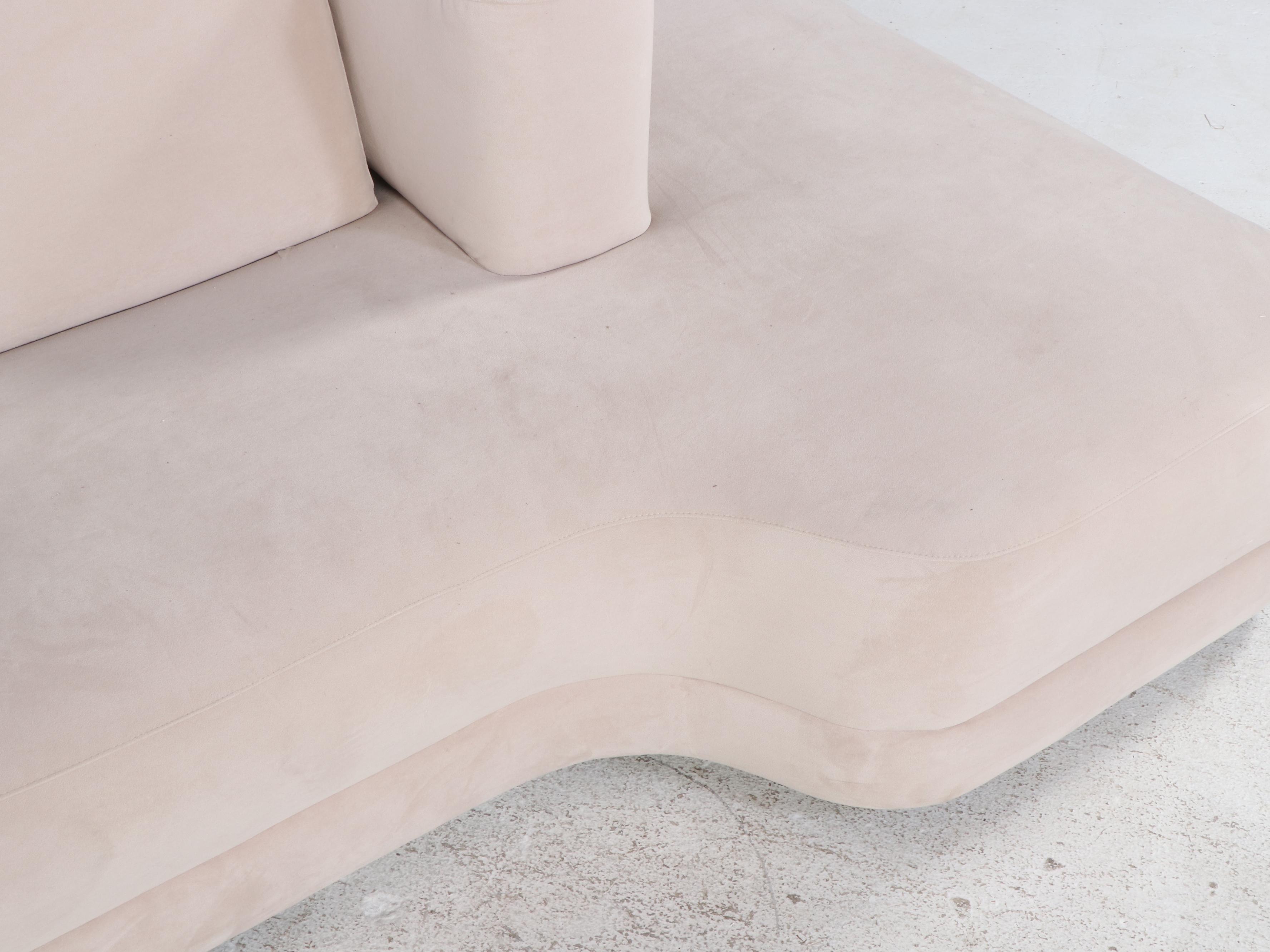 Z Gallerie Bergamo Modernist Style Sectional in Bella Velvet Pearl Upholstery