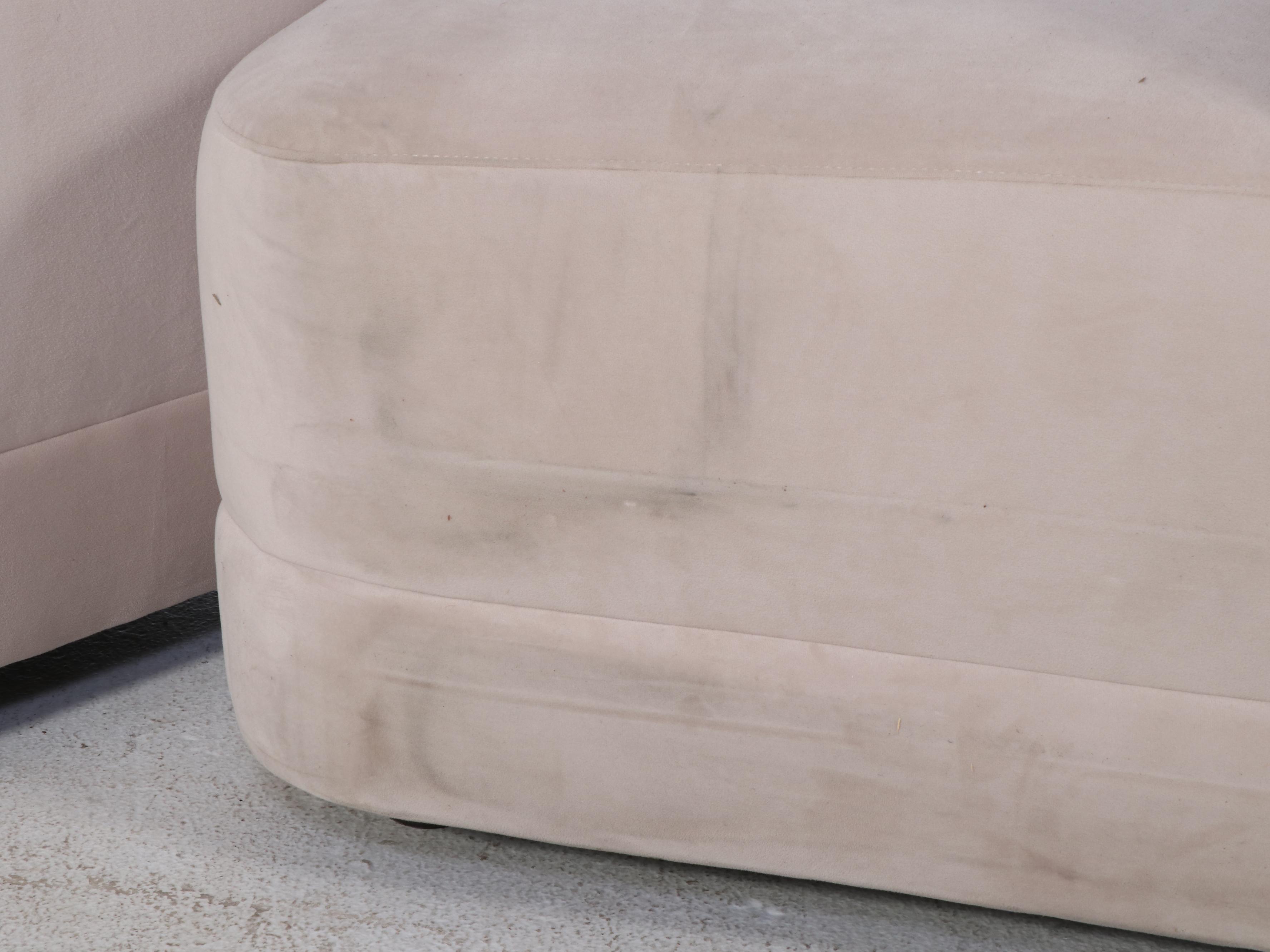 Z Gallerie Bergamo Modernist Style Sectional in Bella Velvet Pearl Upholstery