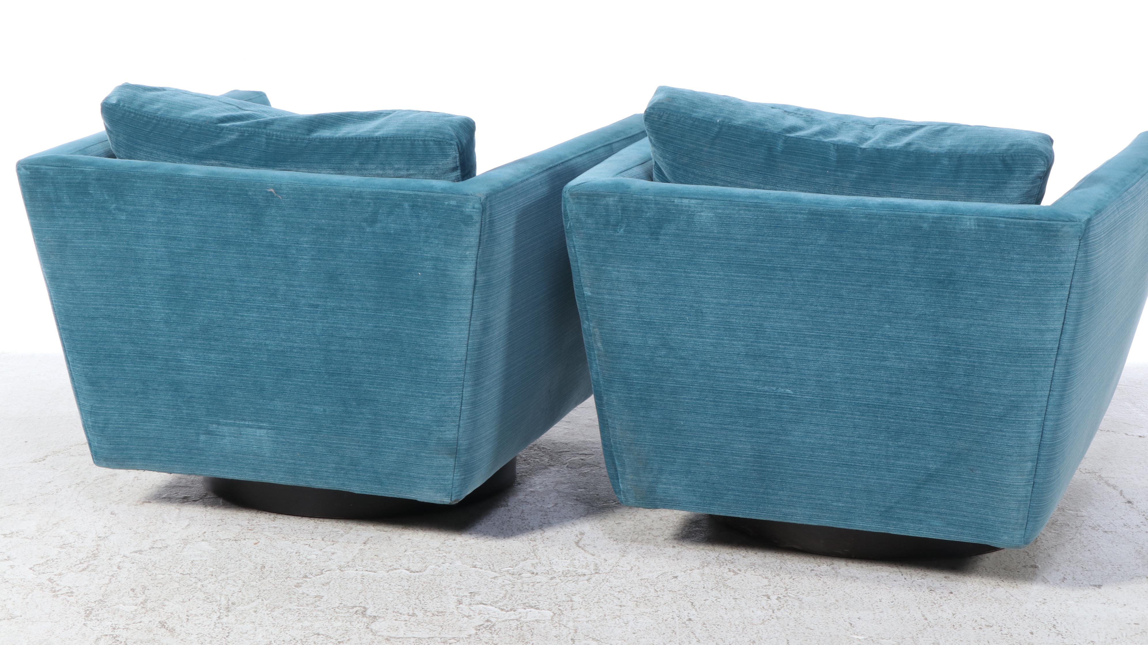 Pair of Jonathan Adler Sebastian Swivel Club Chairs