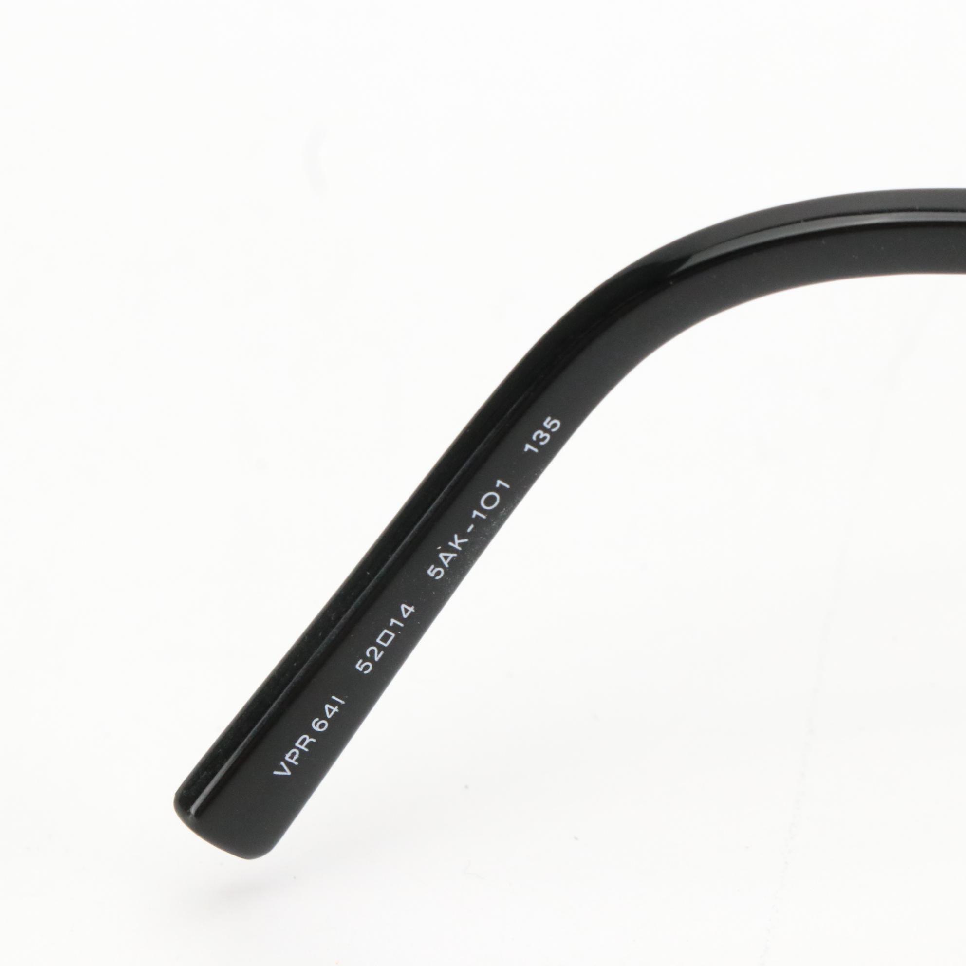 Prada VPR641 5AK-1O1 Rectangular Perforated Titanium Eyeglasses in Case