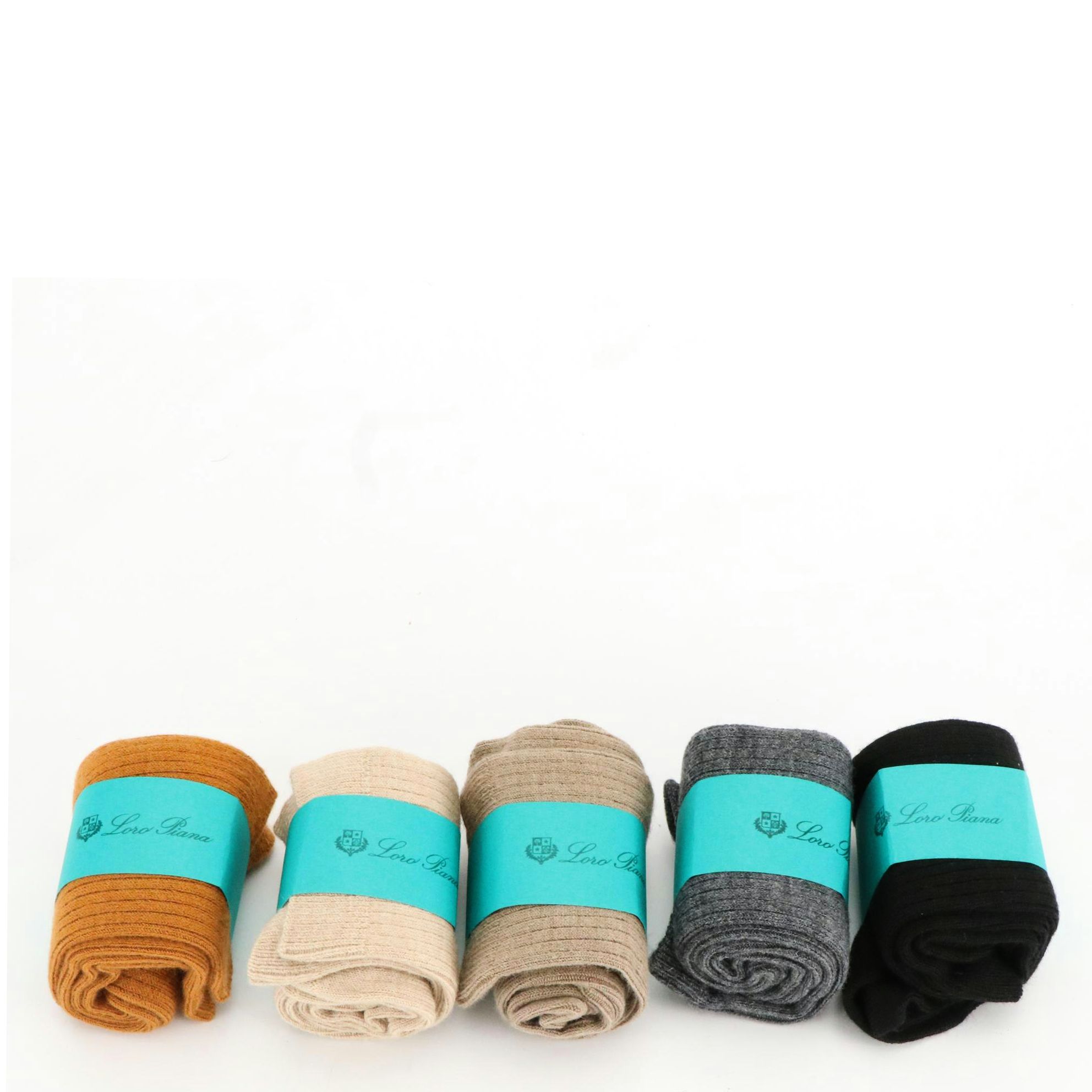 Loro Piana Neutral Tone Wool Sock Set in Box