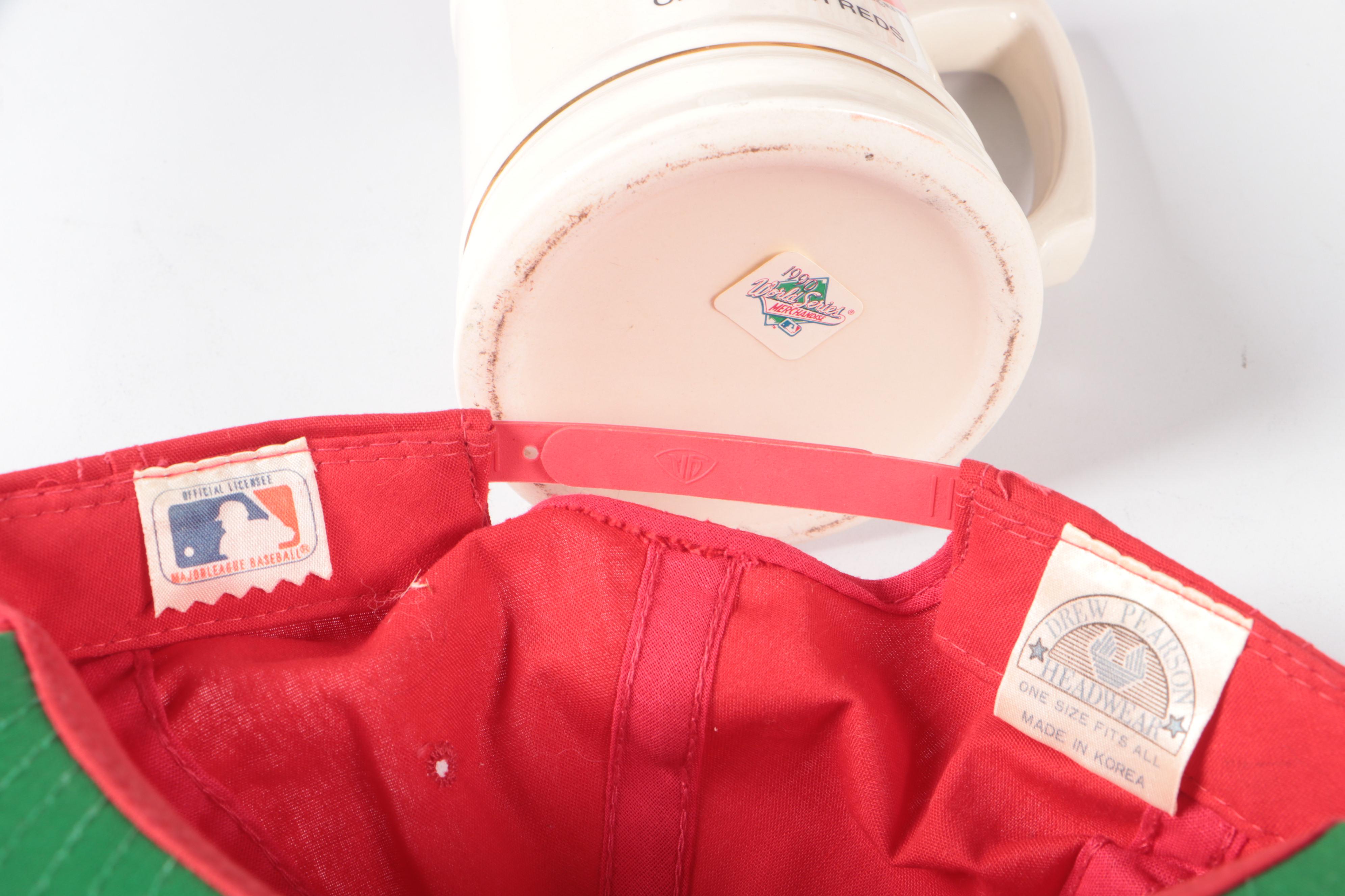 Joe Nuxhall Signed Cincinnati Reds Team Print with Ohio State Memorabilia