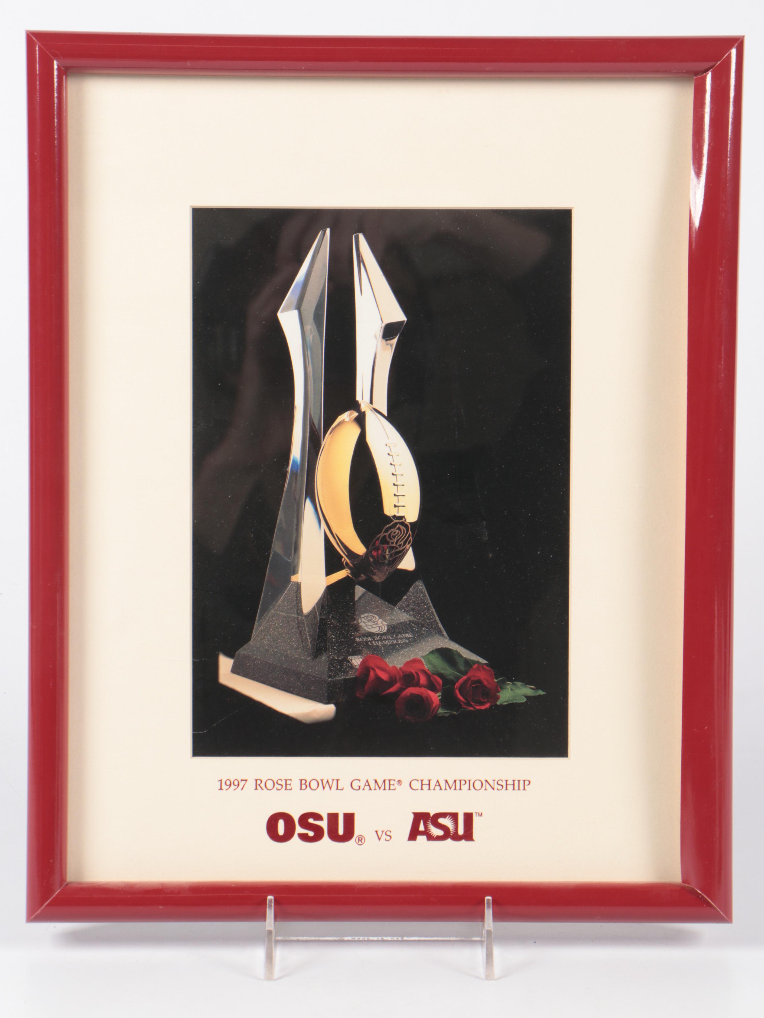 Joe Nuxhall Signed Cincinnati Reds Team Print with Ohio State Memorabilia