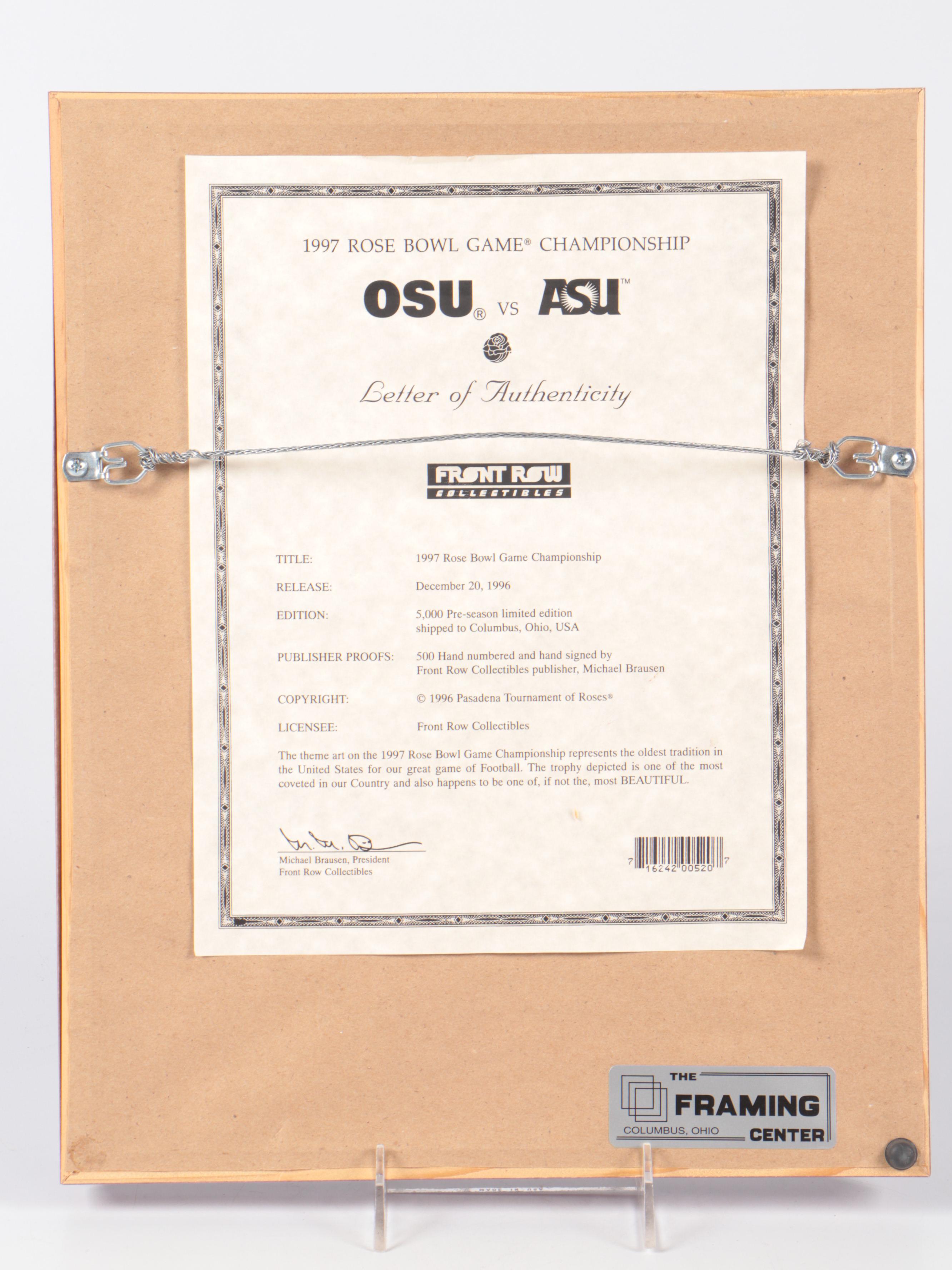 Joe Nuxhall Signed Cincinnati Reds Team Print with Ohio State Memorabilia