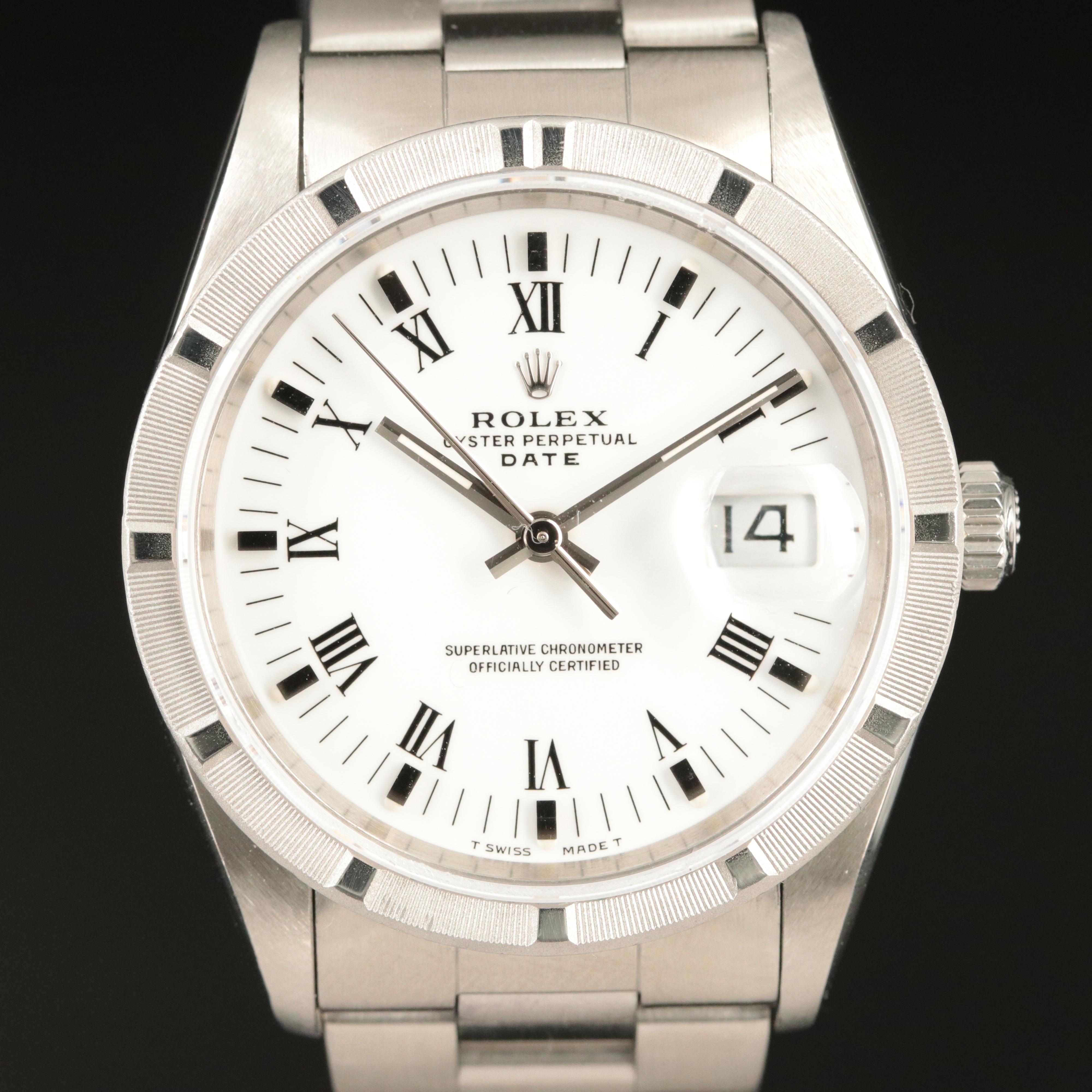 1991 Rolex Oyster Perpetual Date Stainless Steel Watch