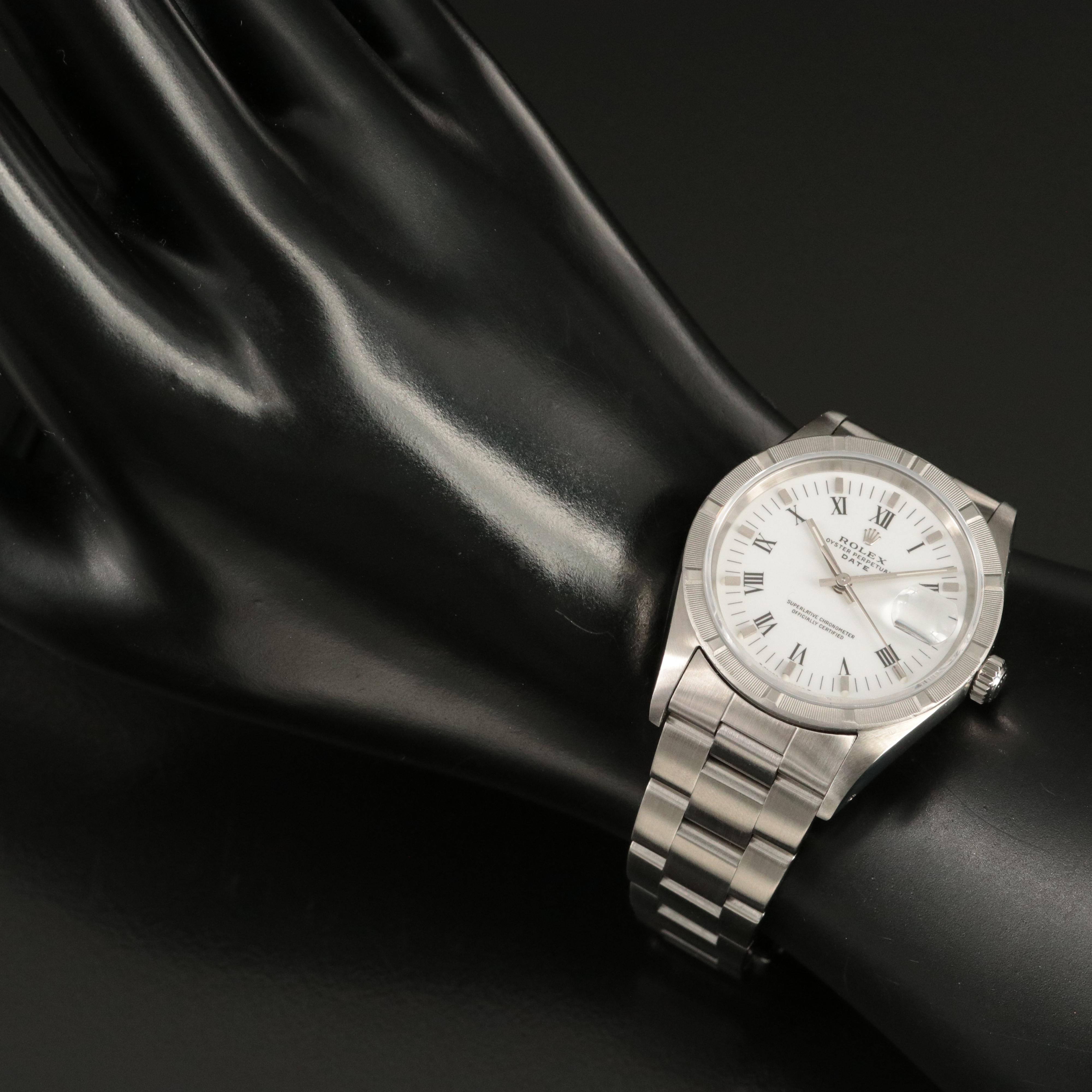 1991 Rolex Oyster Perpetual Date Stainless Steel Watch