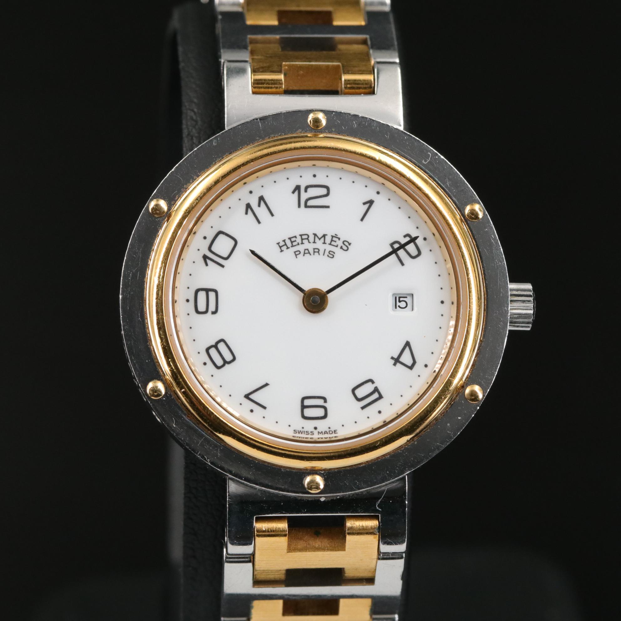 Hermès Clipper White Dial Stainless Steel Quartz Watch