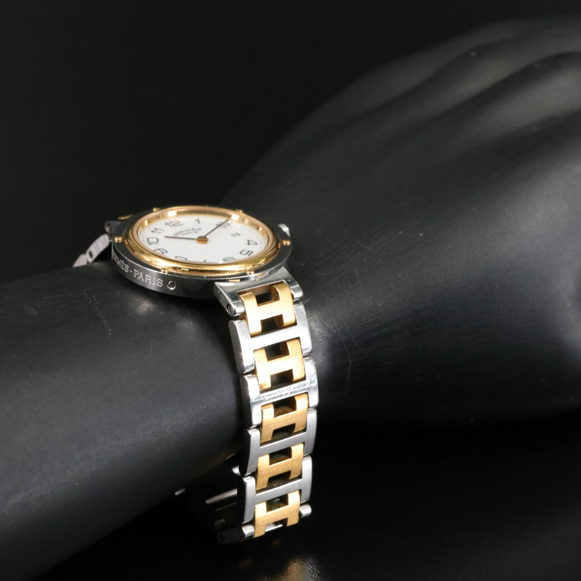 Hermès Clipper White Dial Stainless Steel Quartz Watch