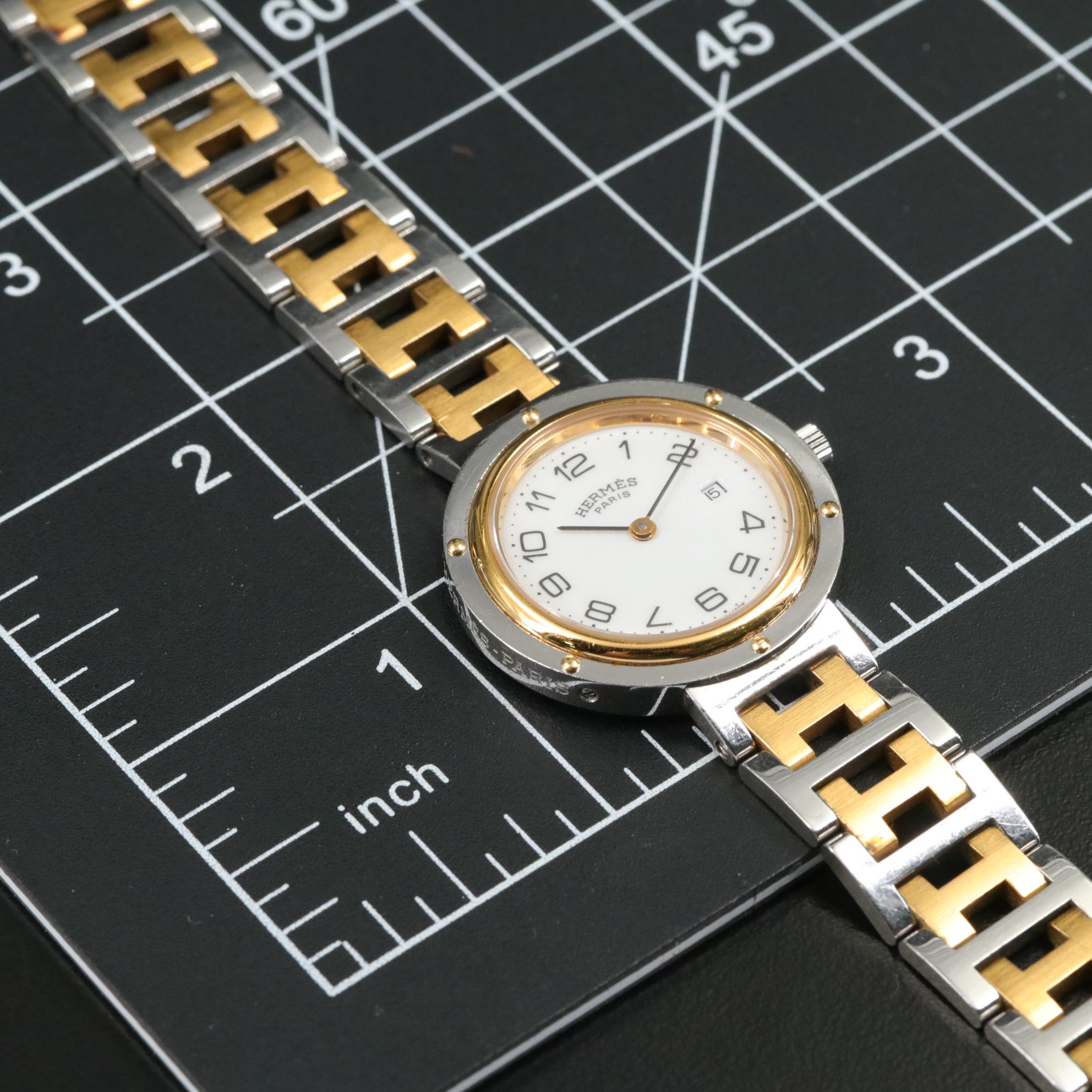 Hermès Clipper White Dial Stainless Steel Quartz Watch