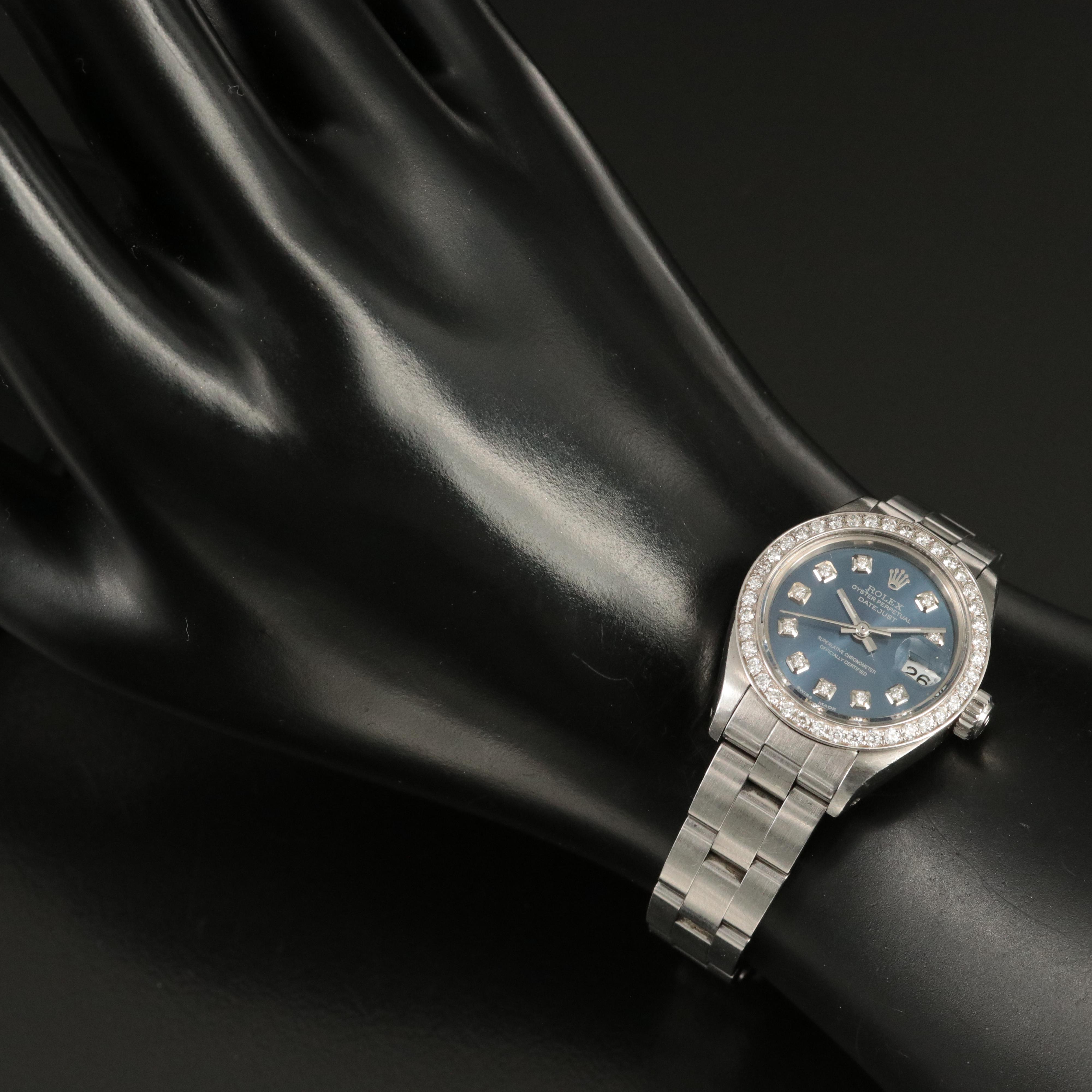 1982 Rolex Custom Diamond Dial and Bezel Datejust Watch