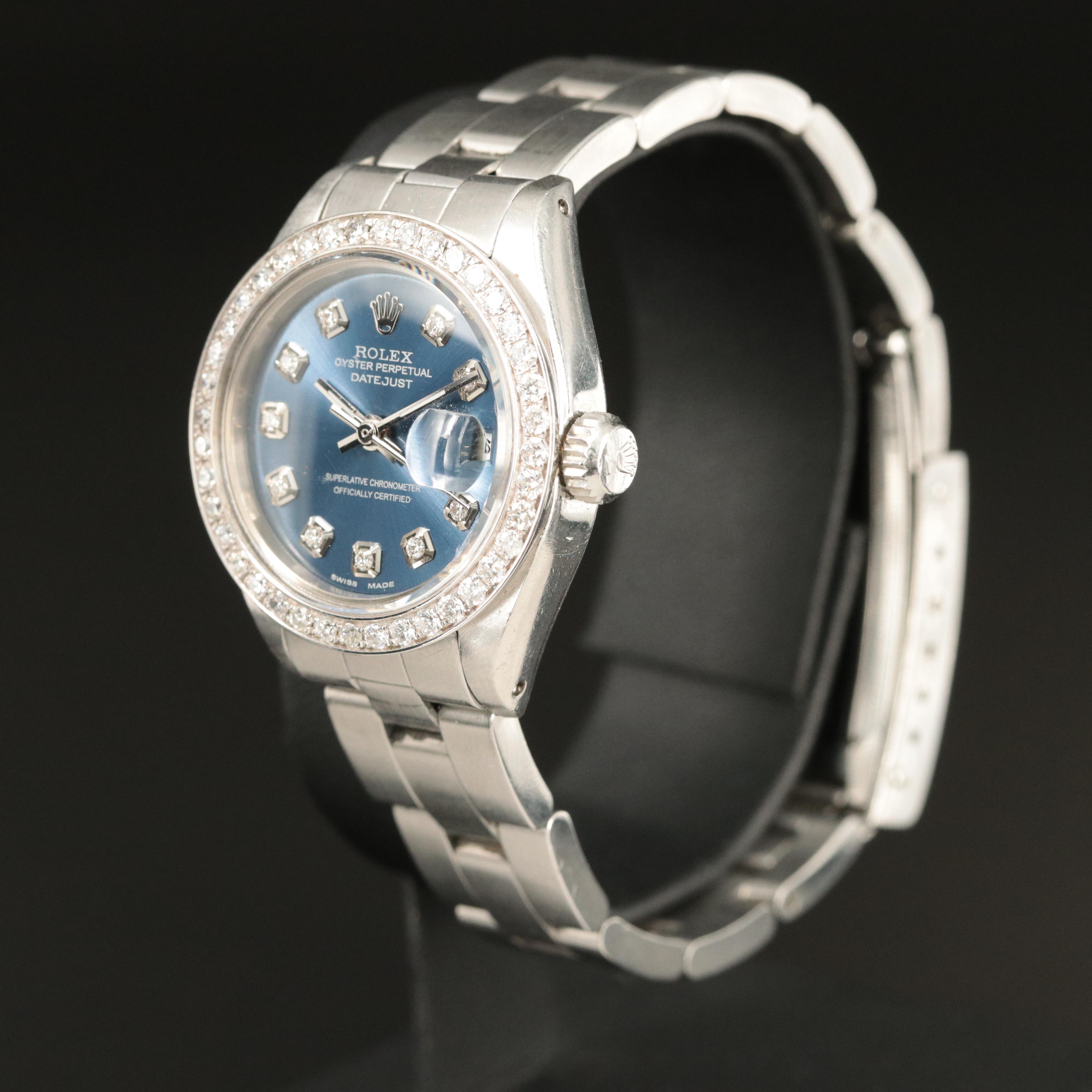 1982 Rolex Custom Diamond Dial and Bezel Datejust Watch